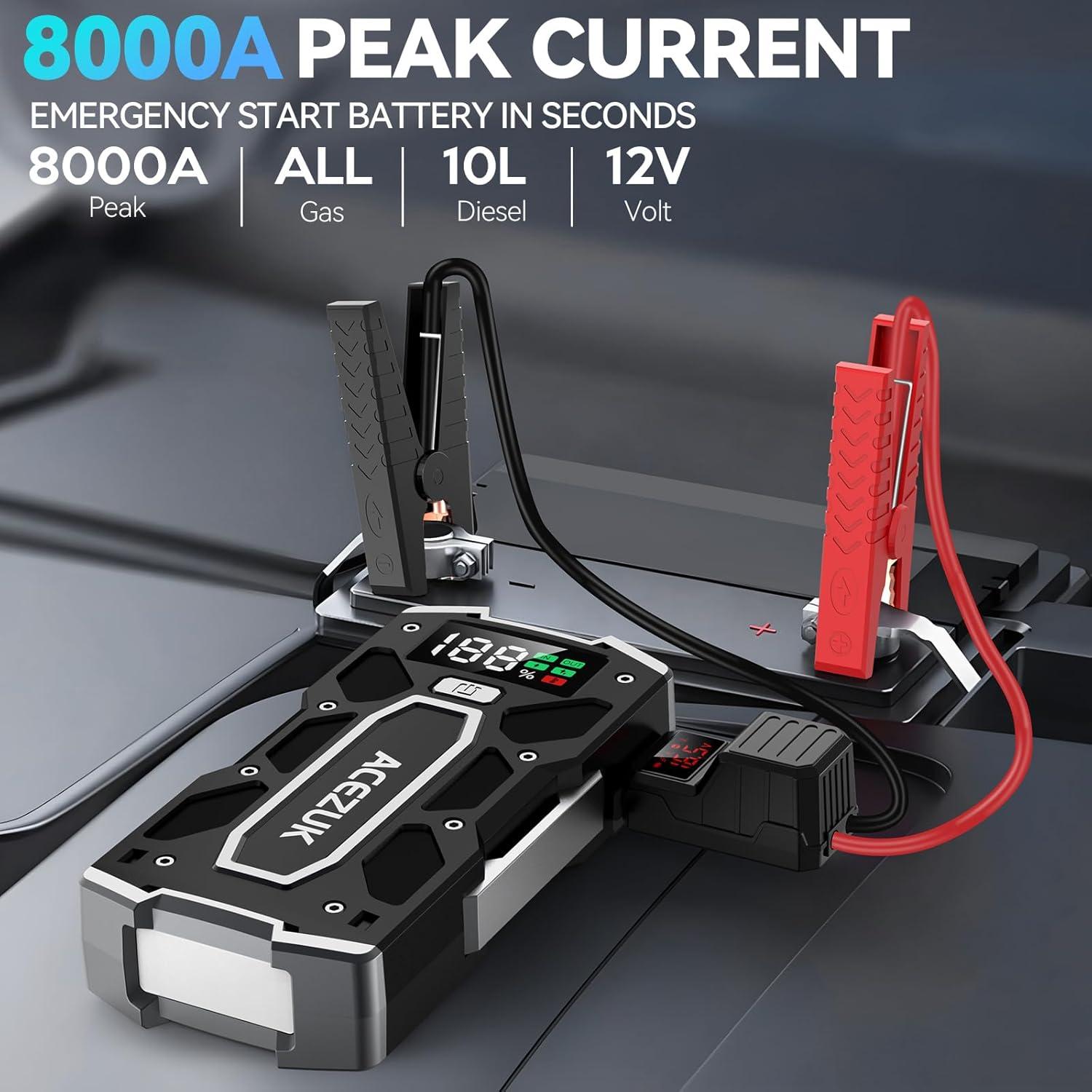 Arrancador de Batería ACEZUK M02-V01 8000A Portátil