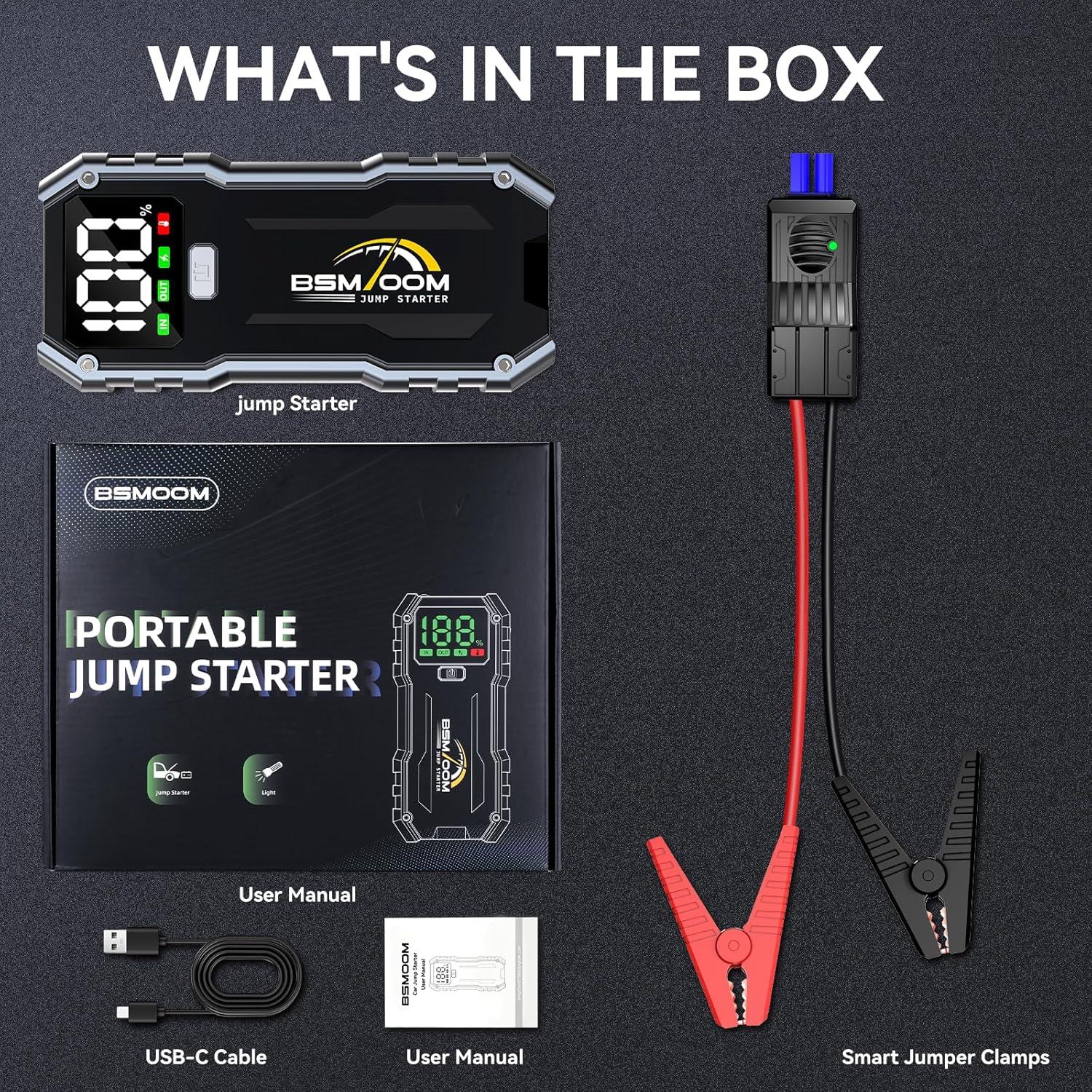 Arrancador de Coche BSMOOM B16 7000A 26800mAh Pantalla LED