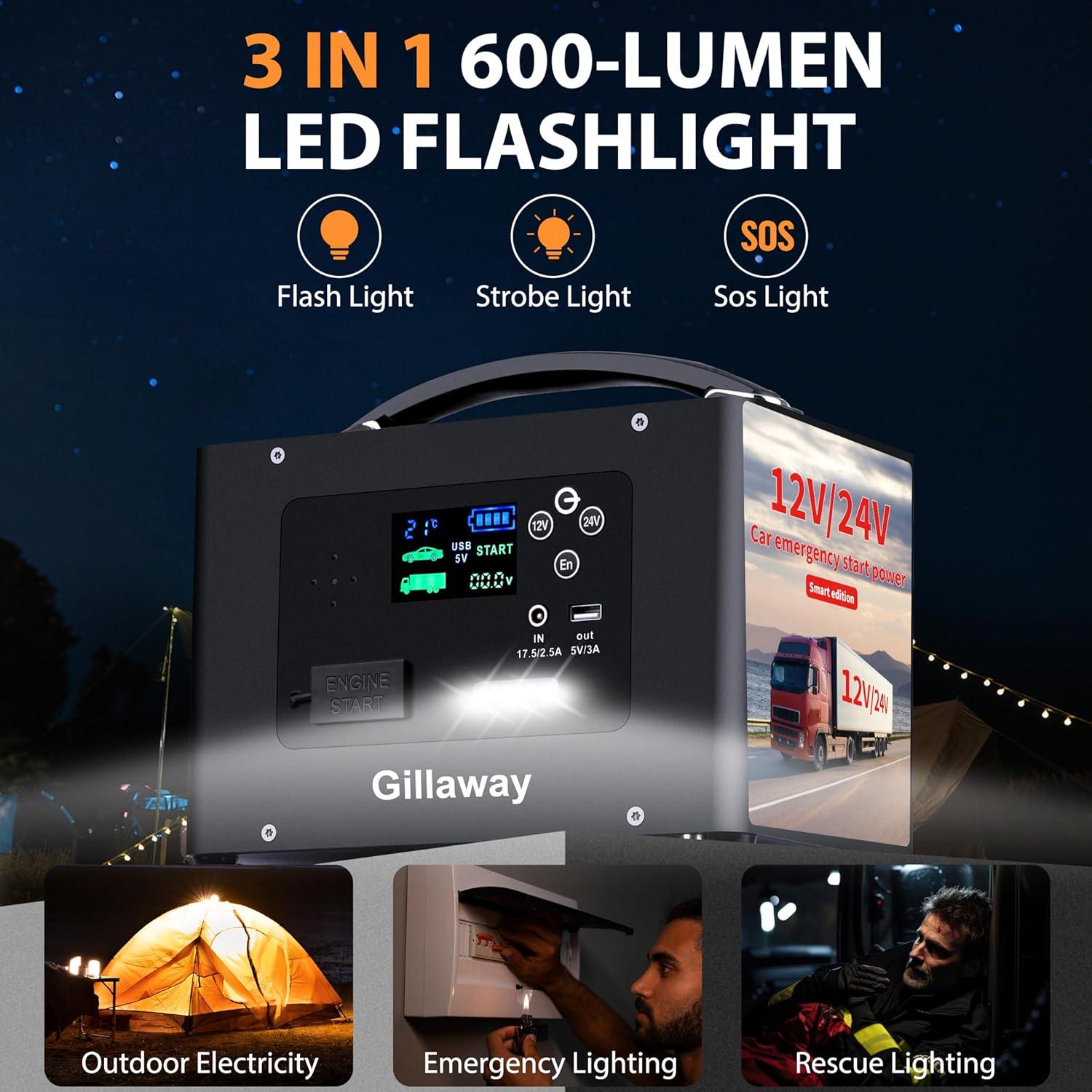 Arrancador de Coche Gillaway V10-1 10000A 24V 155Wh Portátil