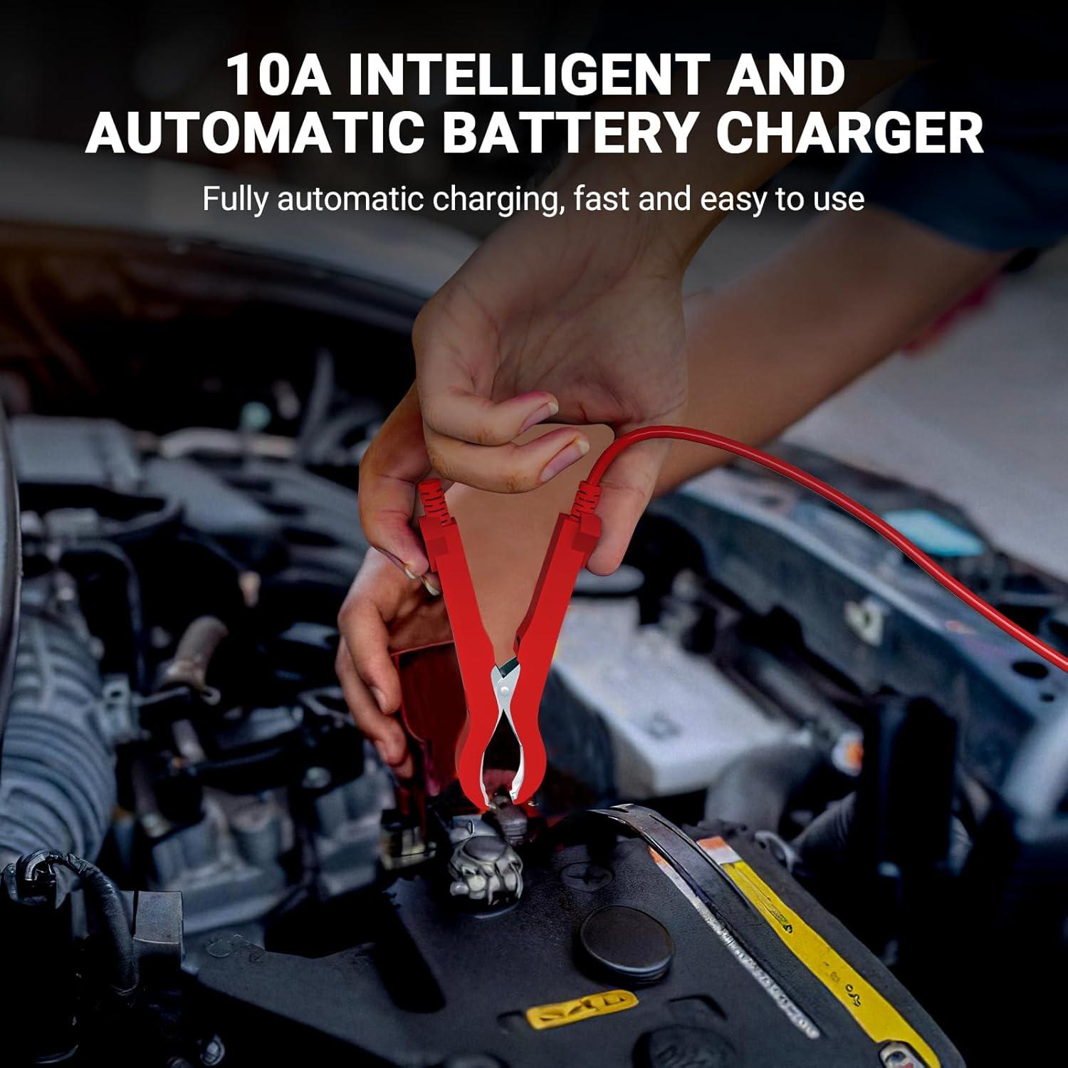 Cargador de Batería Automático 10A 12V YDBAO con Pantalla LCD