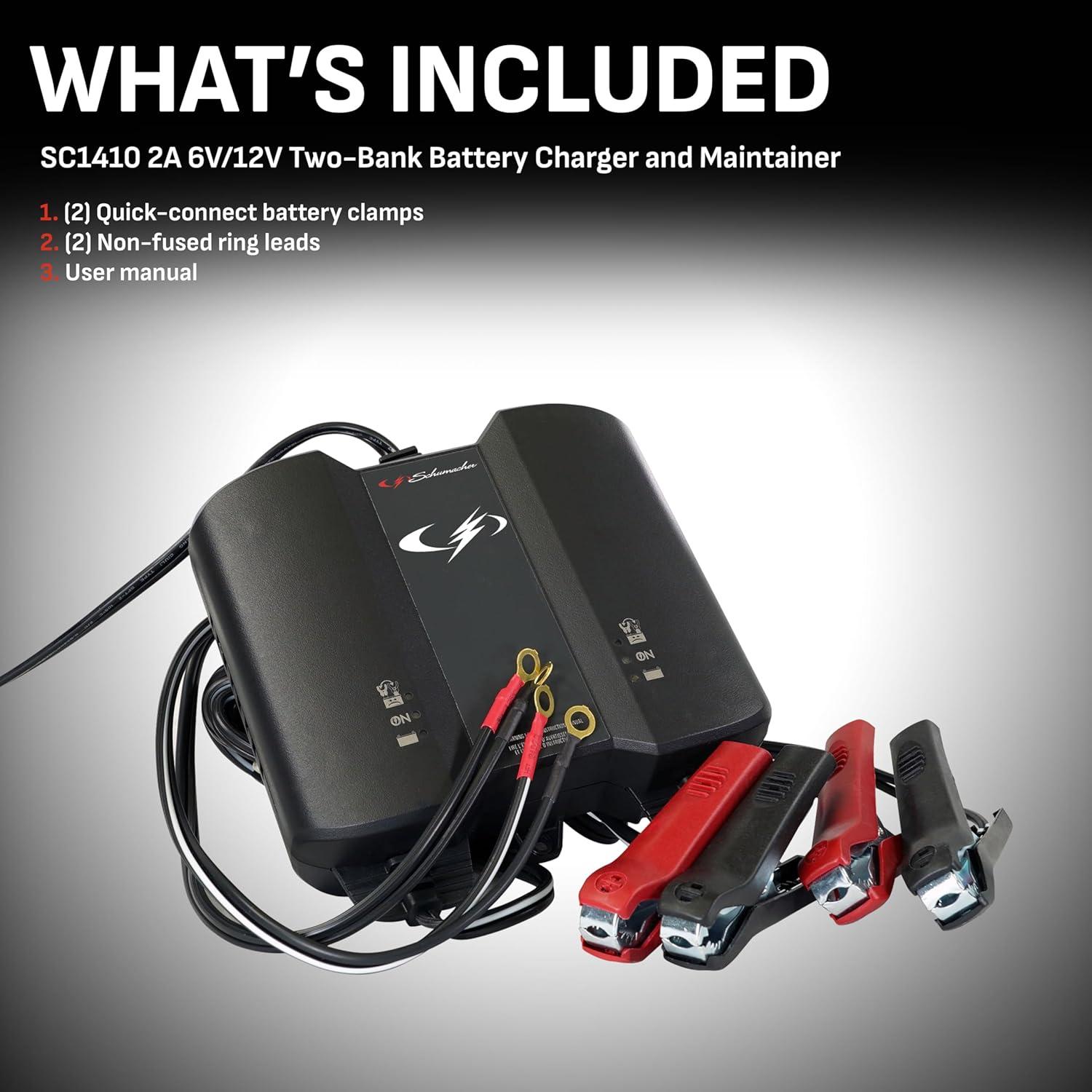 Cargador Mantenedor de Batería Schumacher SC1410 2A 6V/12V