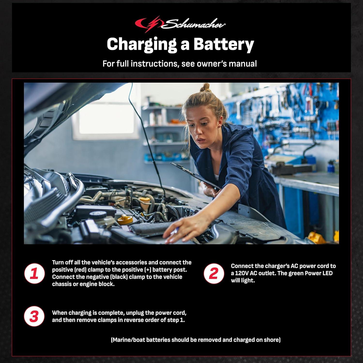 Cargador Mantenedor de Batería Schumacher SC1410 2A 6V/12V