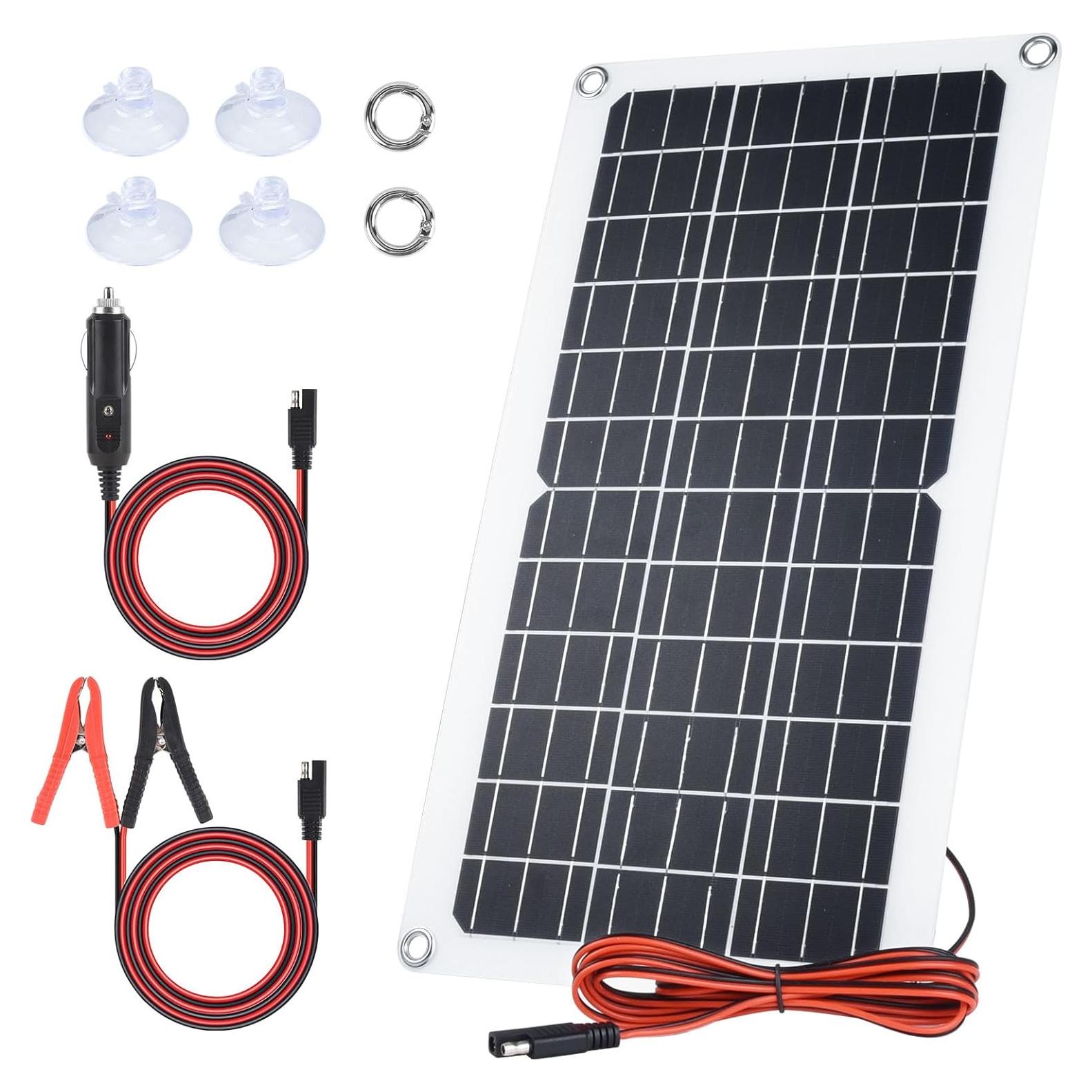Cargador Solar Soshine 15W 12V con Controlador y LED