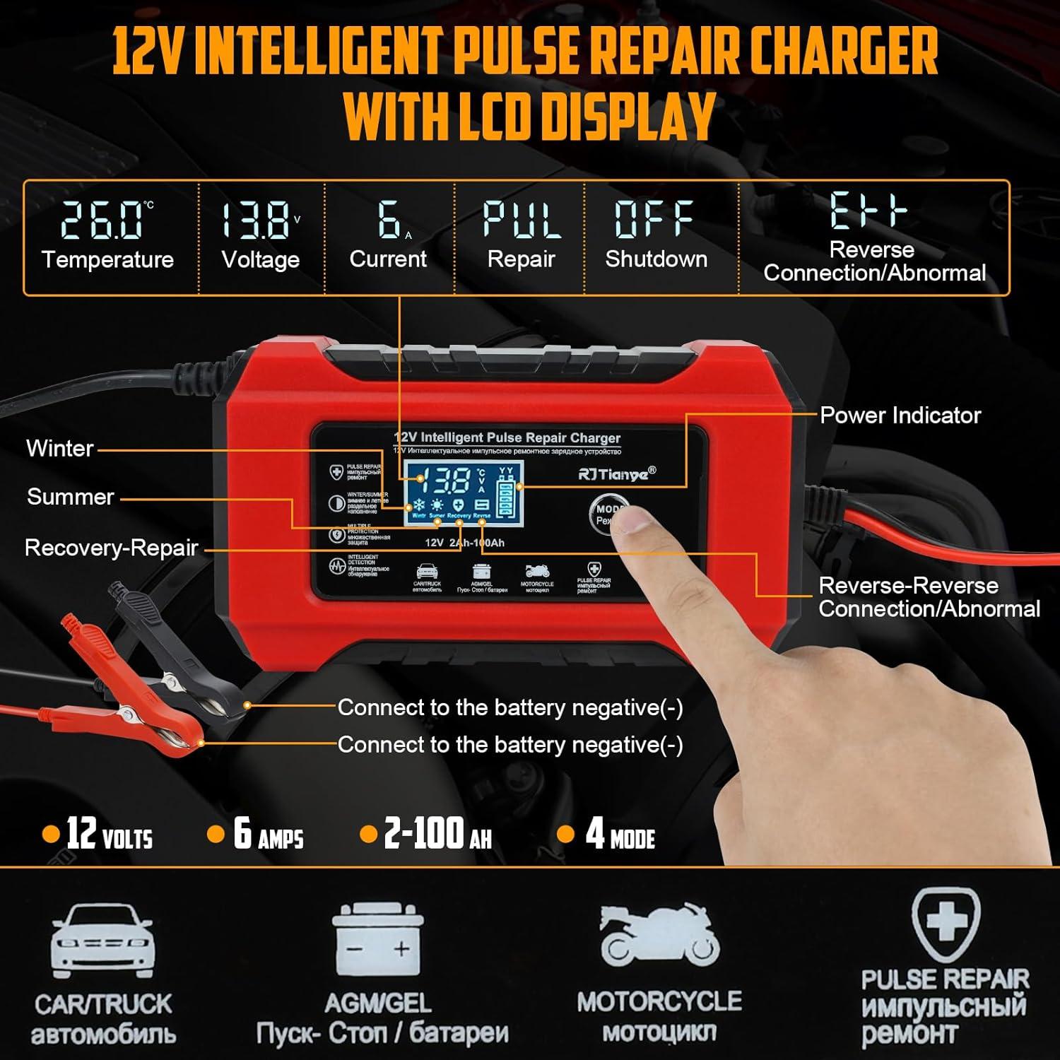 Cargador de Batería Automático TIPHOPE 12V 10A y 24V 5A