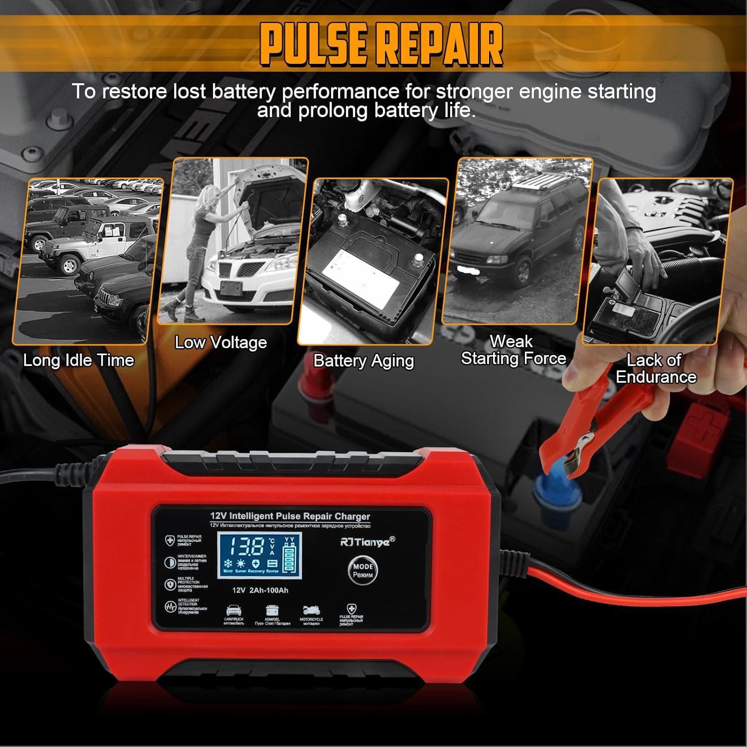 Cargador de Batería Automático TIPHOPE 12V 10A y 24V 5A