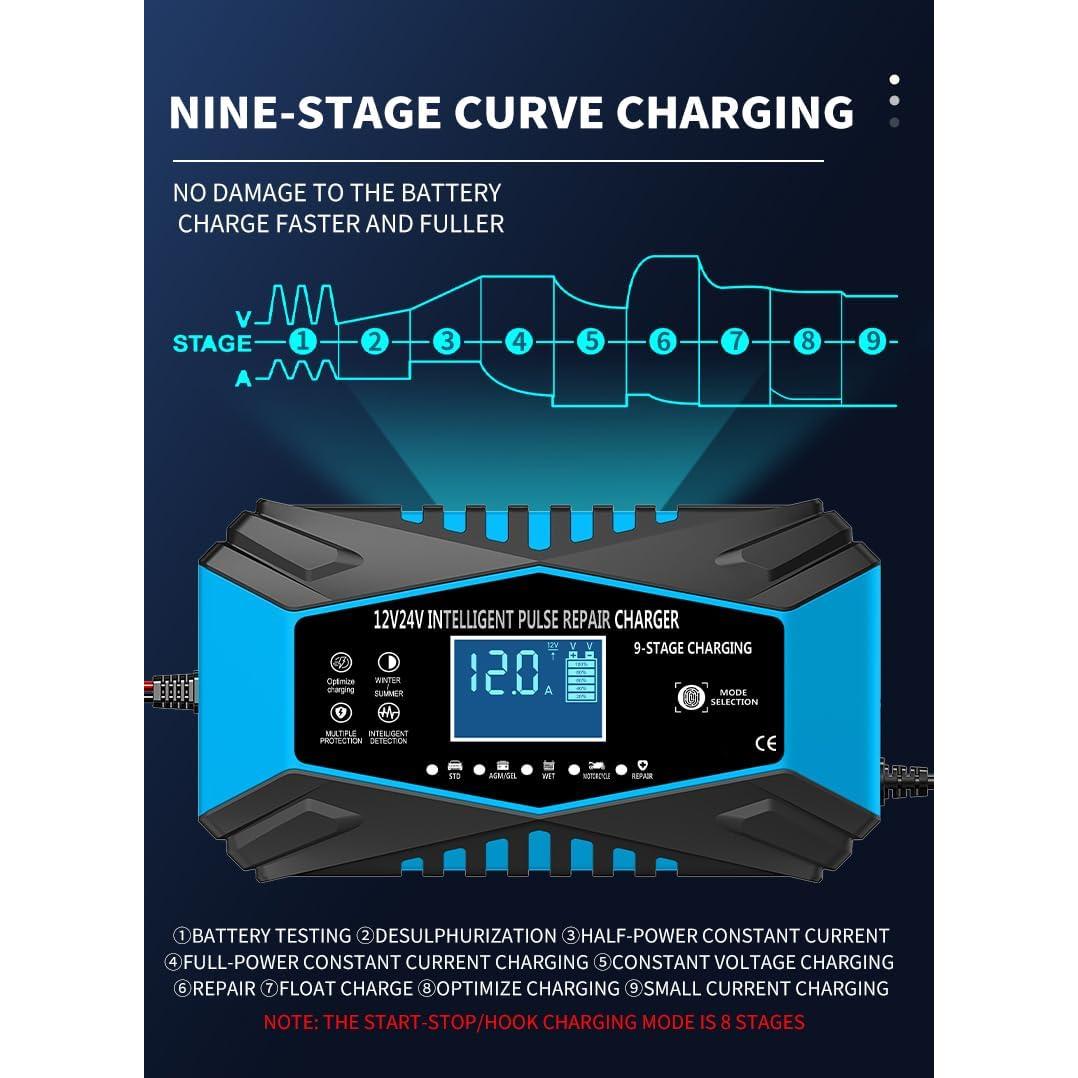 Cargador de batería inteligente 12V/24V Tianchang Baoda 12A