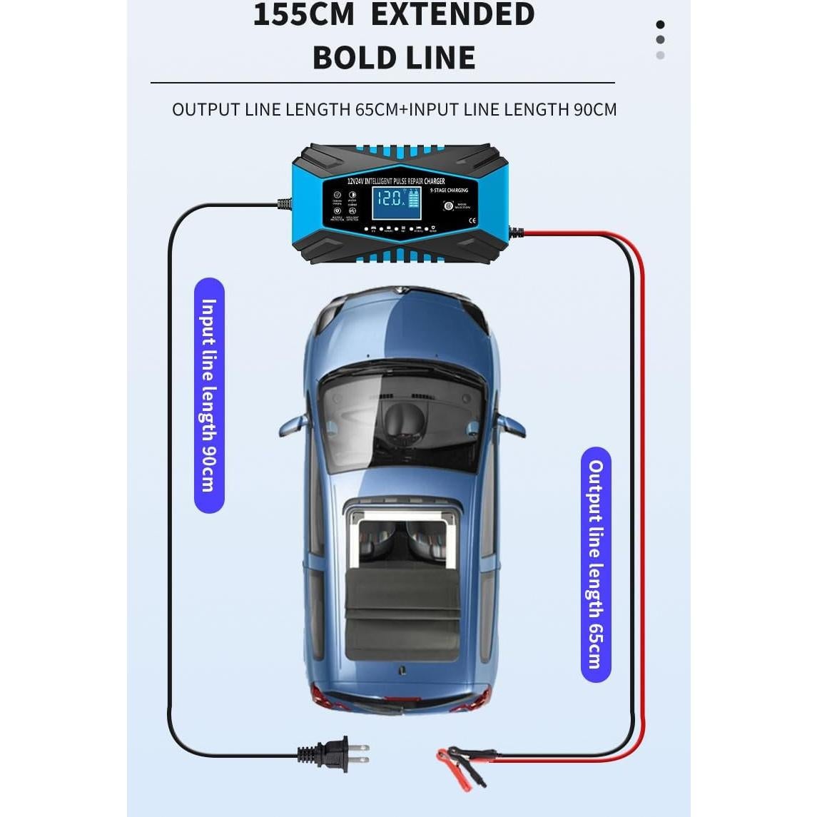 Cargador de batería inteligente 12V/24V Tianchang Baoda 12A