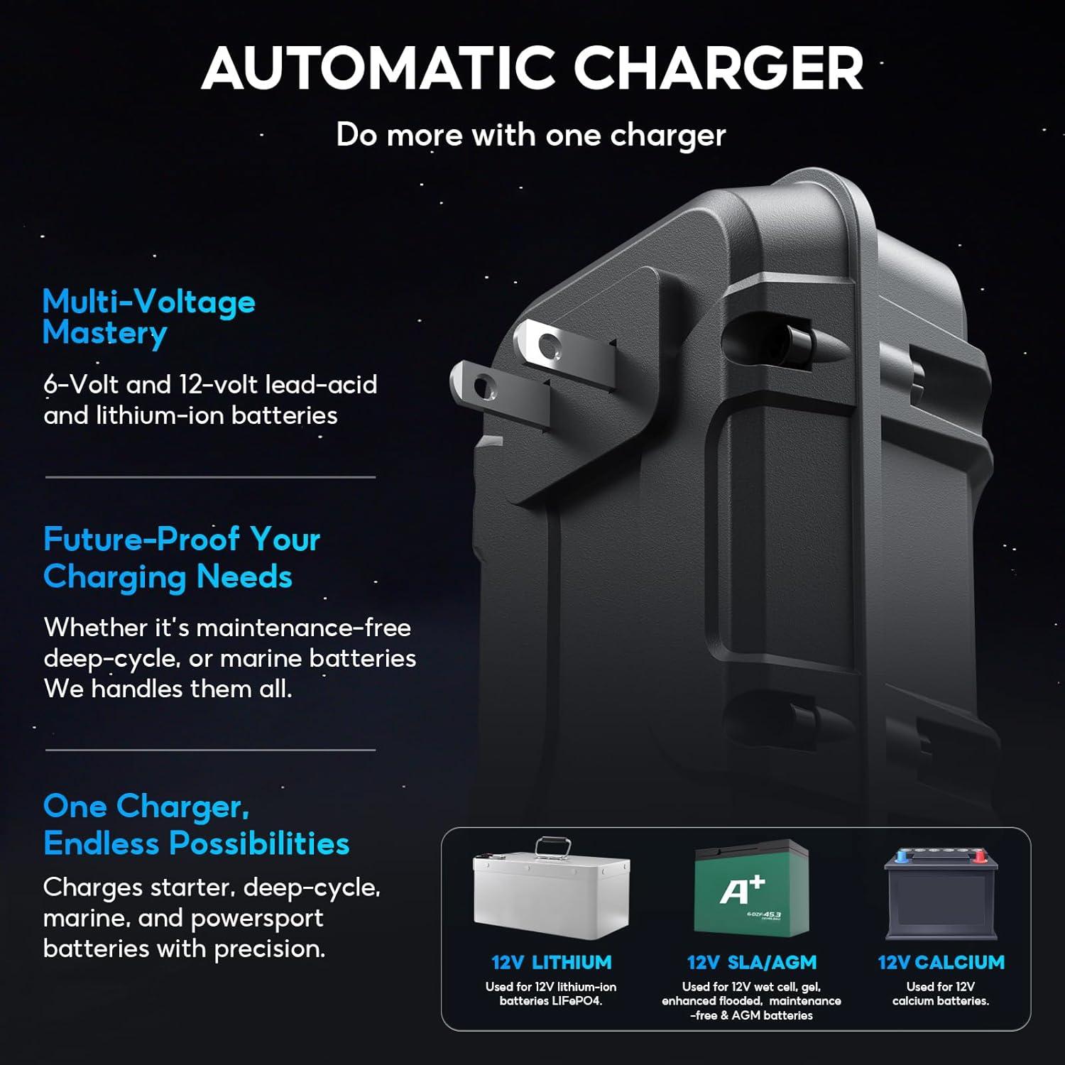 Cargador de Batería Inteligente 2A Zrfmib 6V/12V Mantenedor Automático