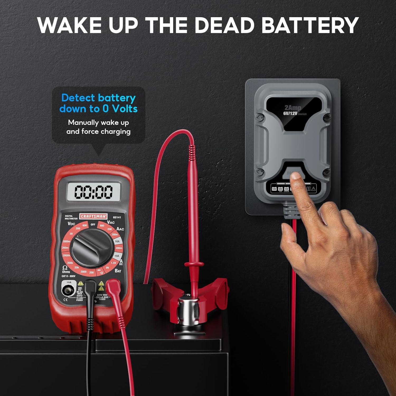 Cargador de Batería Inteligente 2A Zrfmib 6V/12V Mantenedor Automático