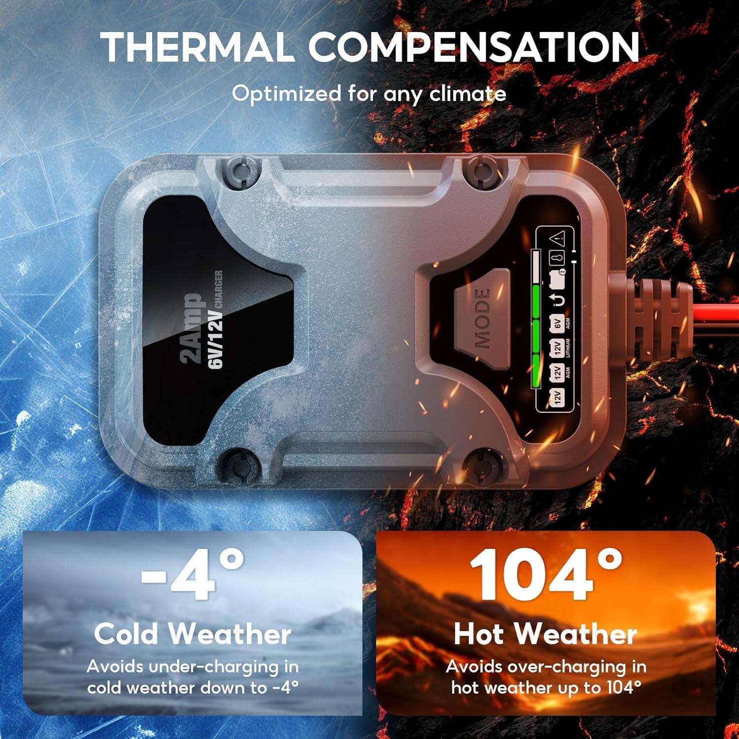 Cargador de Batería Inteligente 2A Zrfmib 6V/12V Mantenedor Automático