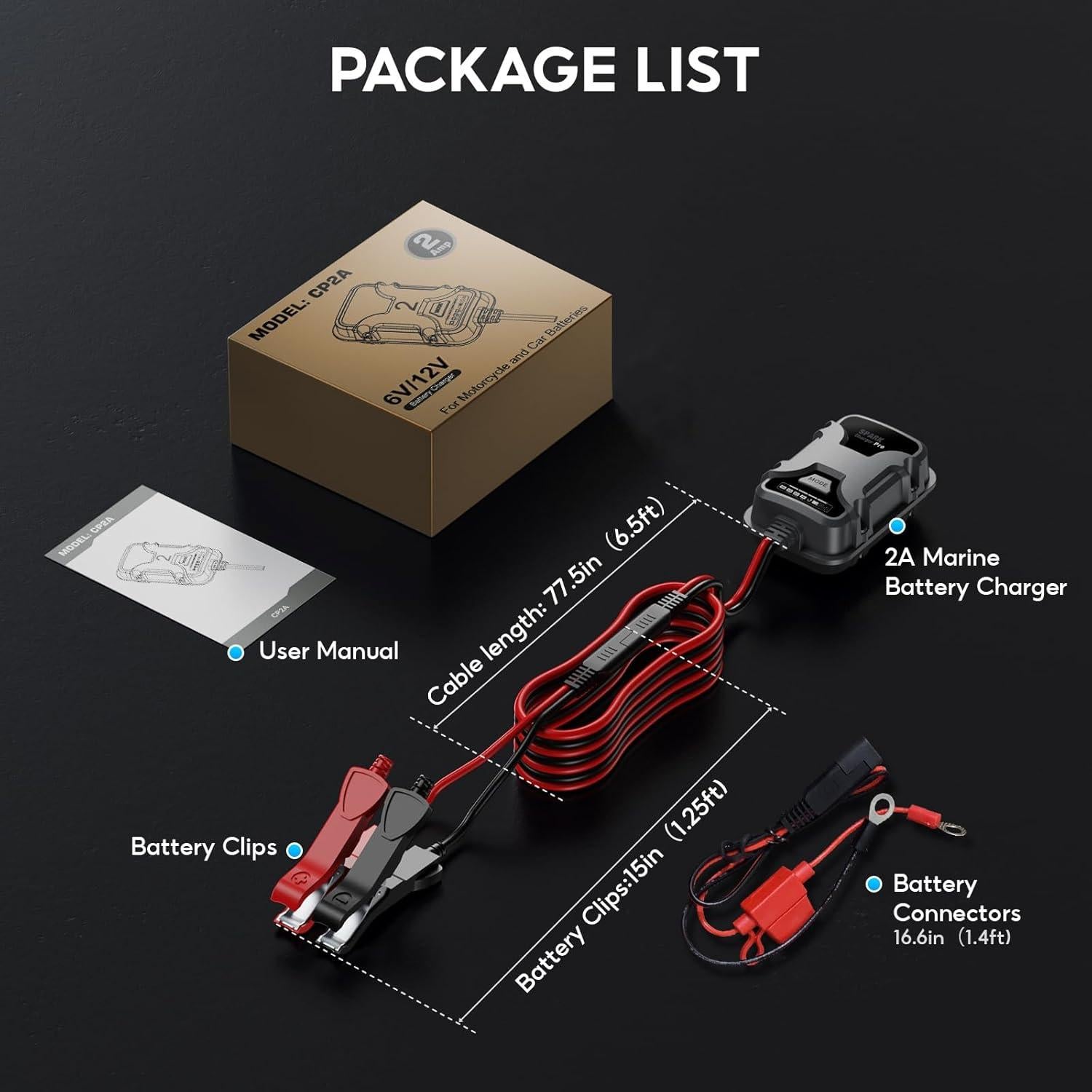 Cargador de Batería Inteligente 2A Zrfmib 6V/12V Mantenedor Automático