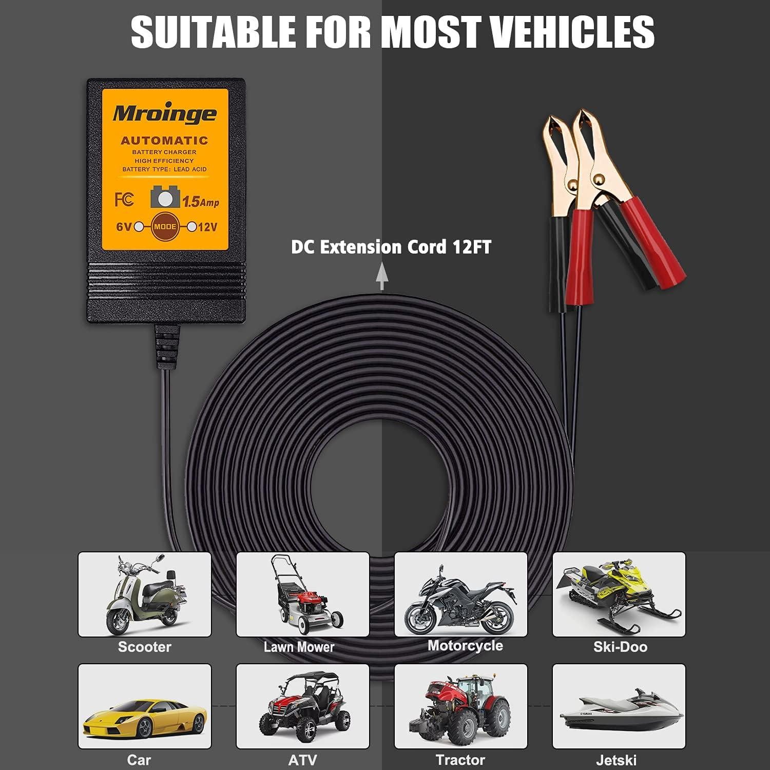 Cargador de Batería Mroinge MBC015 6V/12V 1.5A Automático