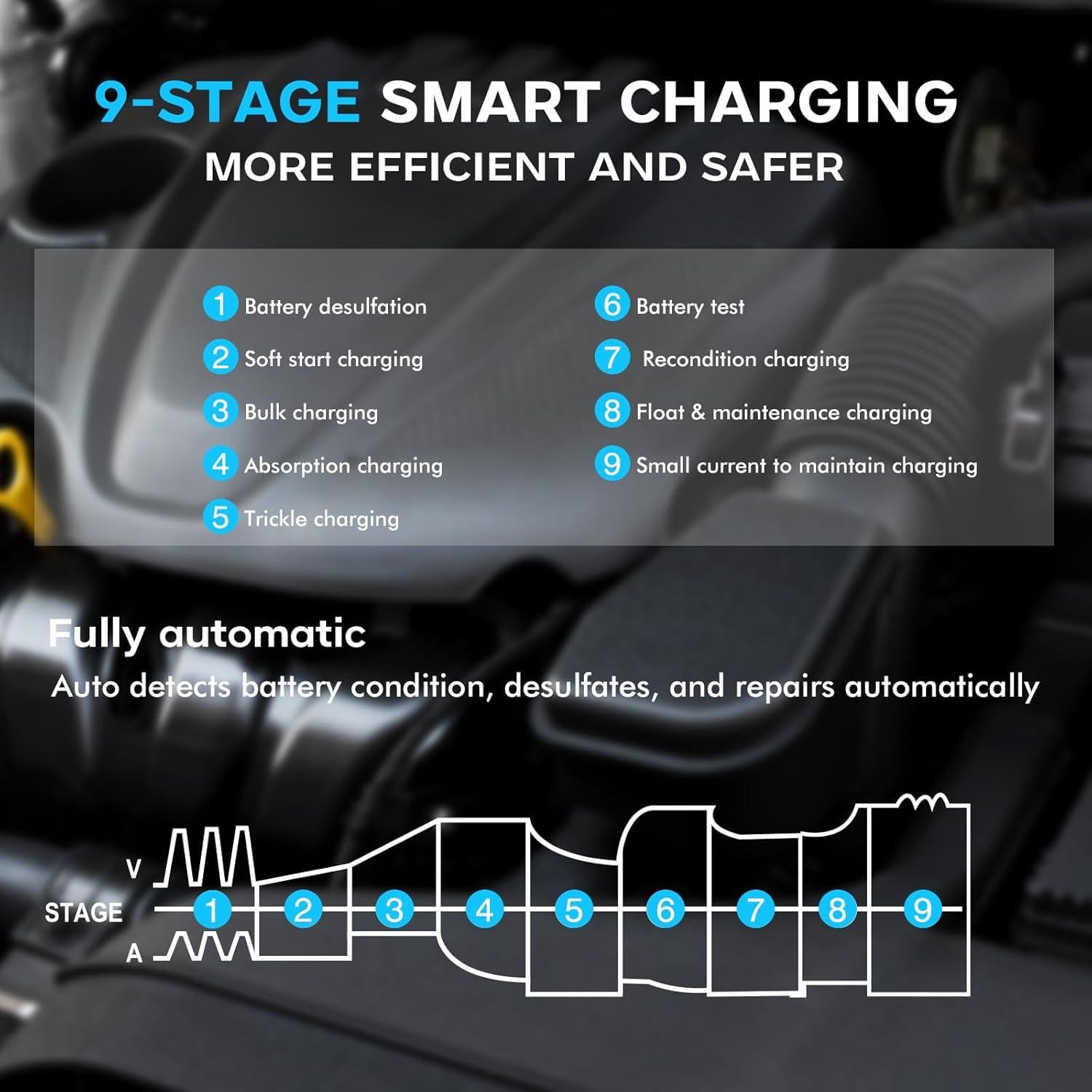 Cargador de Batería Inteligente Dght 6V 10A 12V 35A 24V 18A