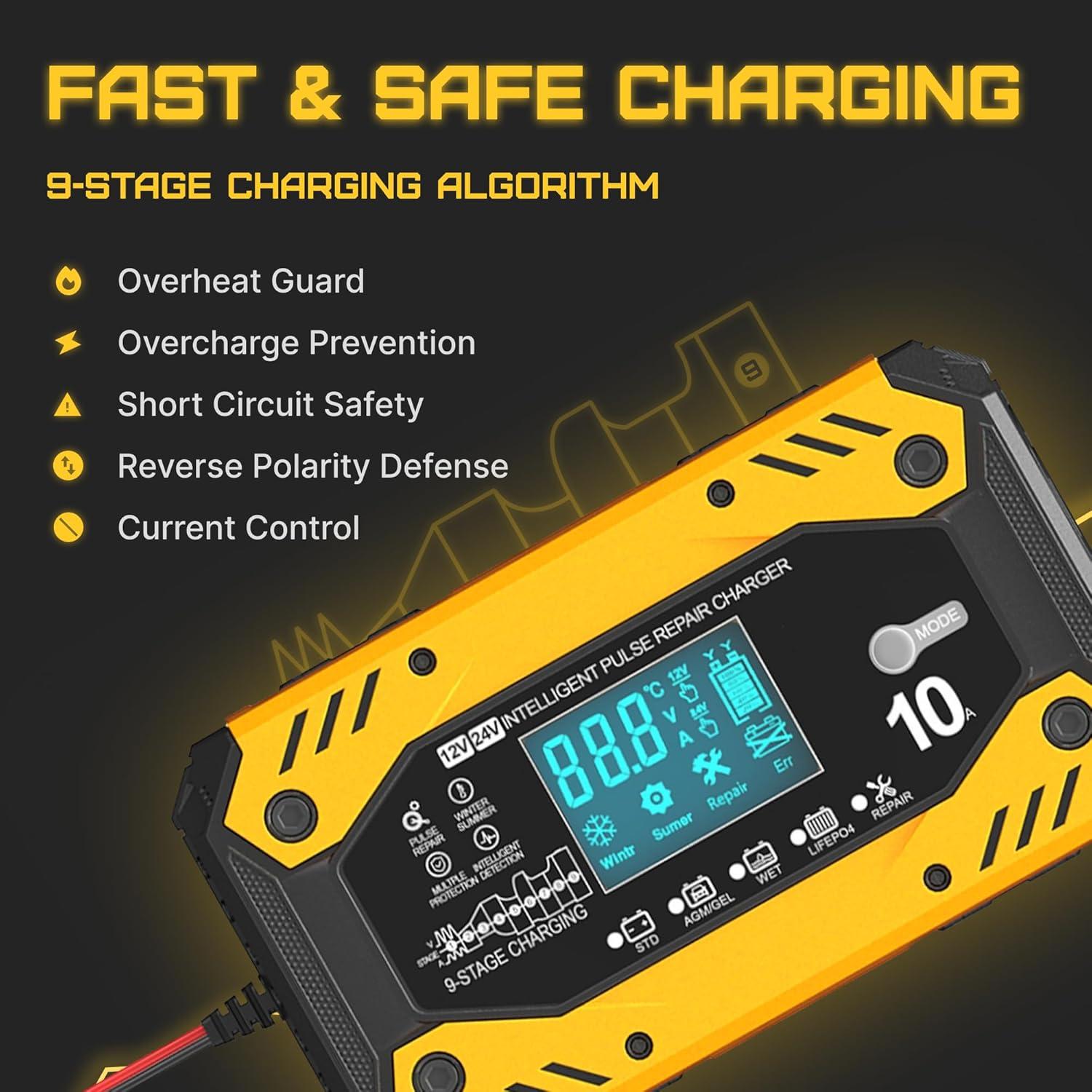 Cargador de Batería Inteligente 10A 12V/24V ESB Automático