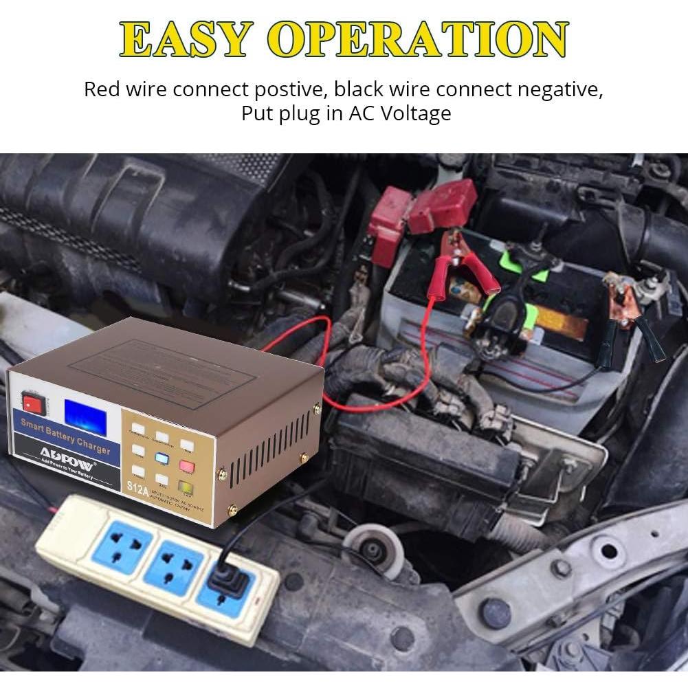 Cargador de Batería Inteligente ADPOW 12V 24V 12A 220W