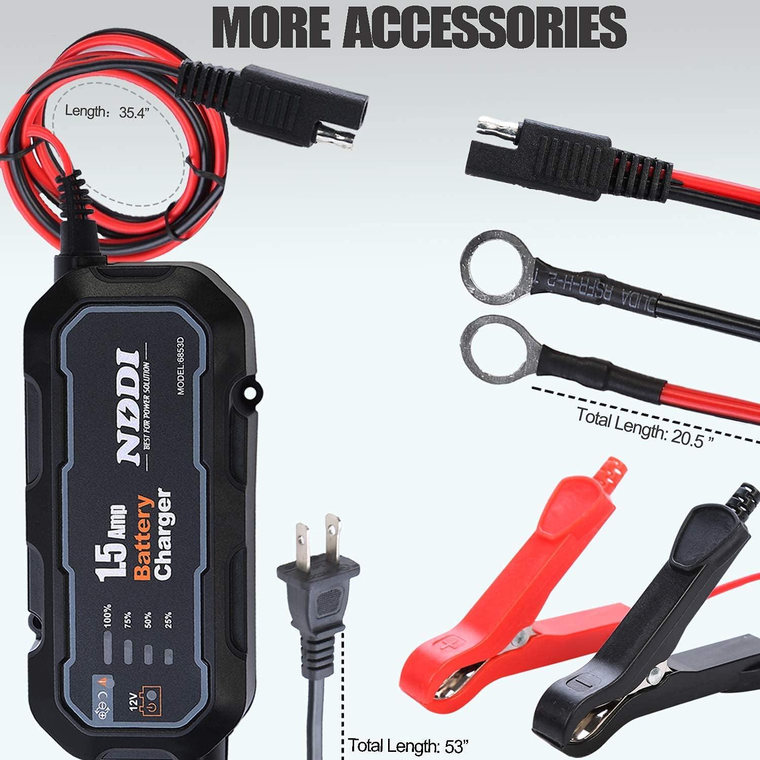 Cargador de Batería Automóvil NDDI 12V 1.5A Inteligente