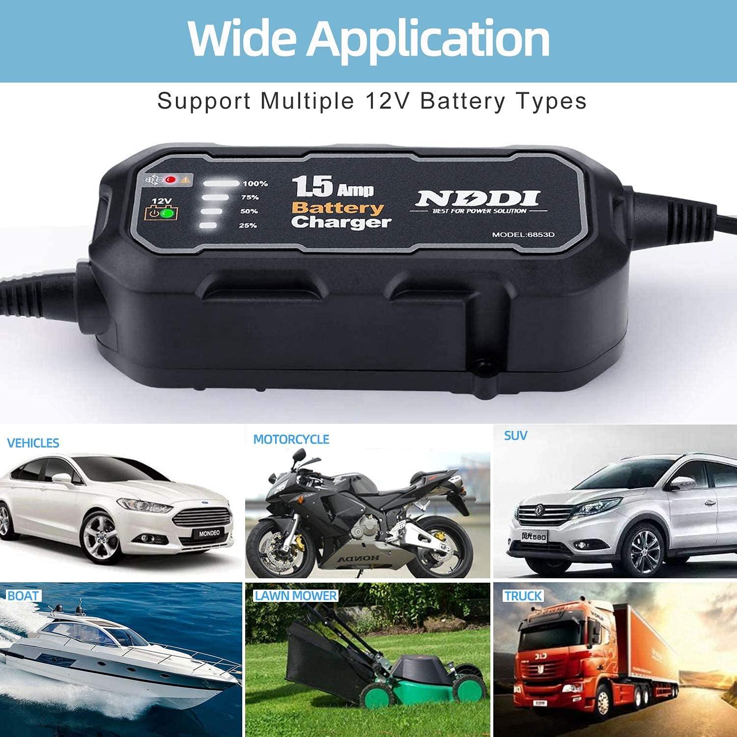 Cargador de Batería Automóvil NDDI 12V 1.5A Inteligente