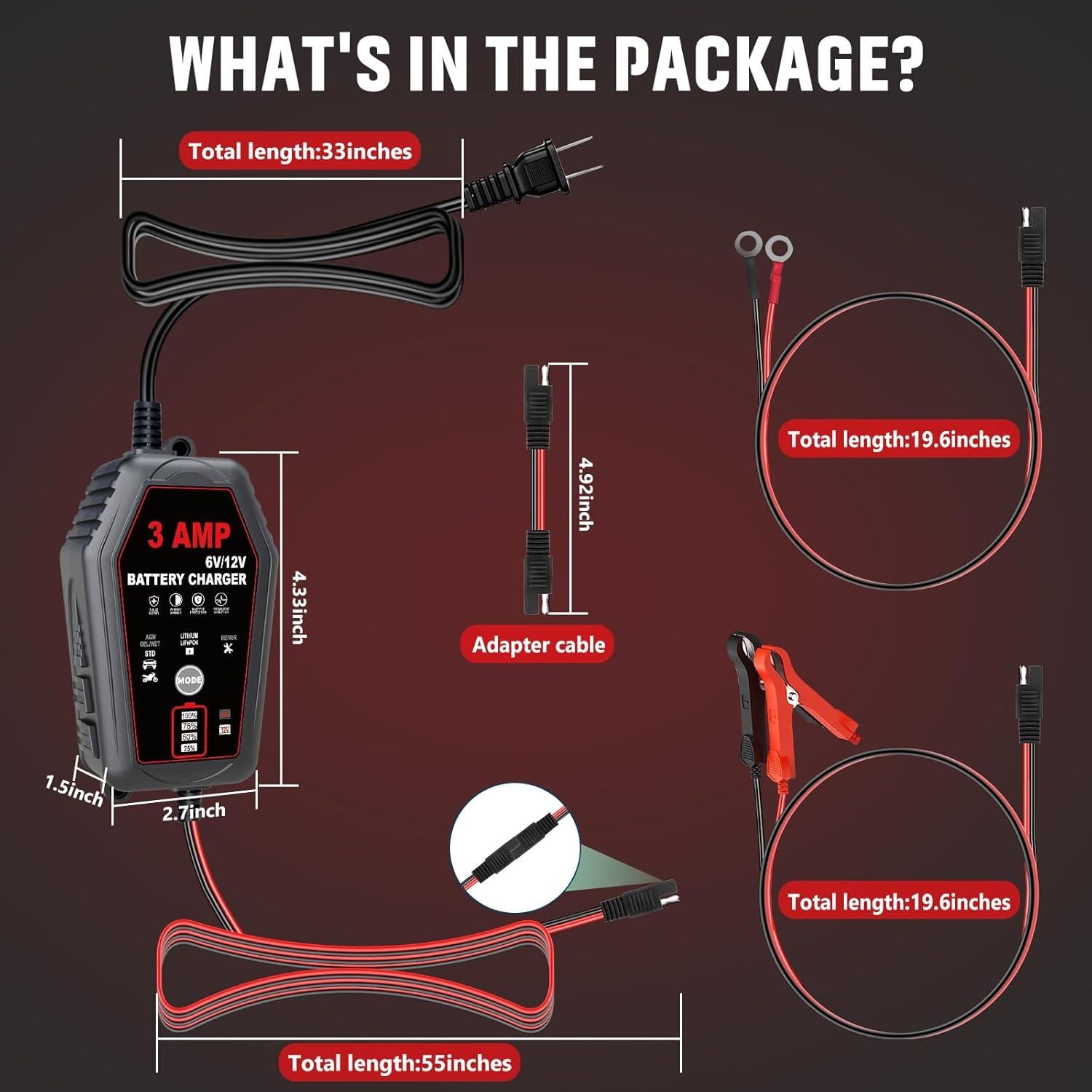 Cargadores de Batería Inteligentes WPKJ 3A - Paquete de 2