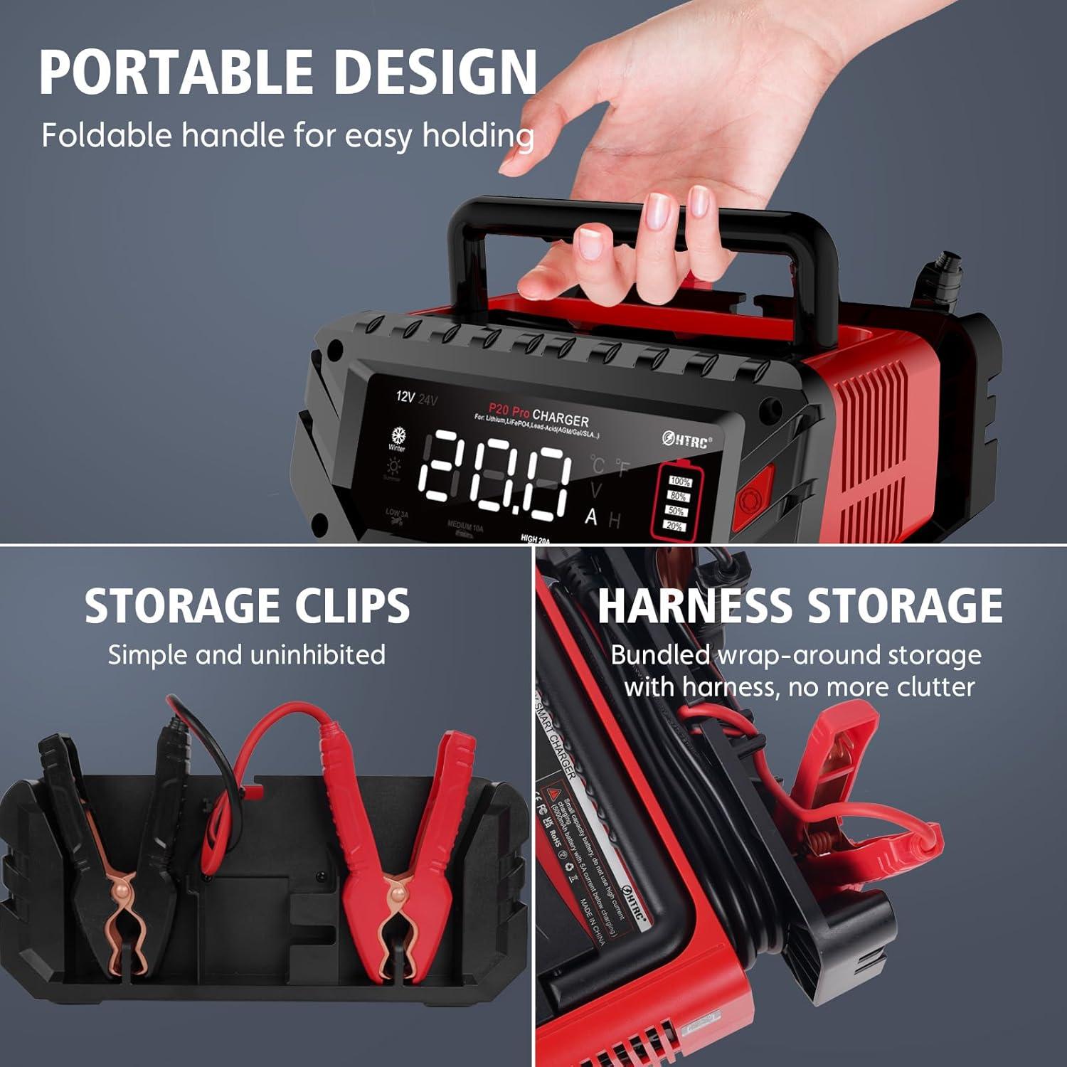 Cargador de Batería Inteligente HTRC 12V/20A y 24V/10A