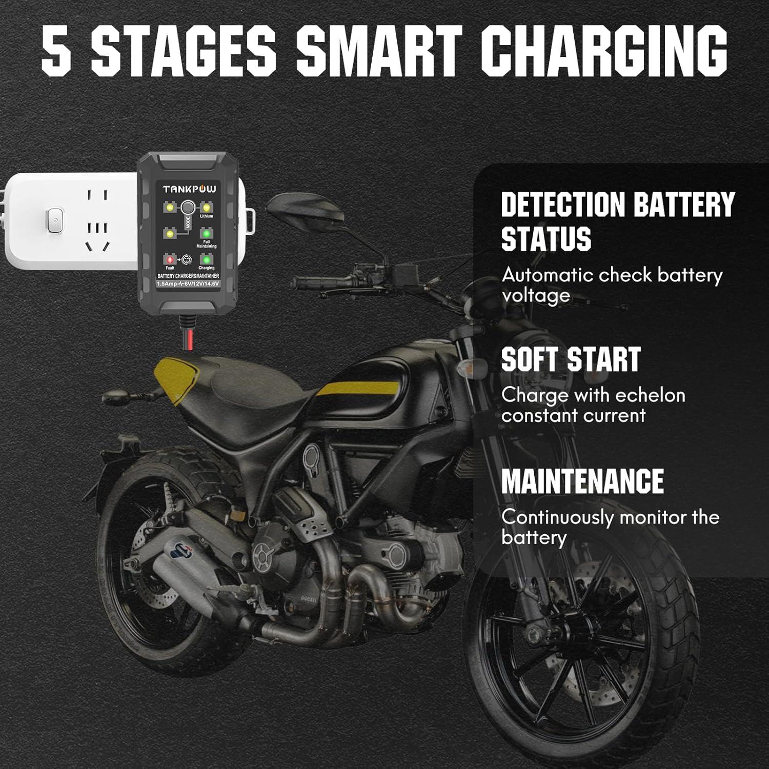 Cargador de Batería Inteligente TANKPOW 1.5A 6V/12V