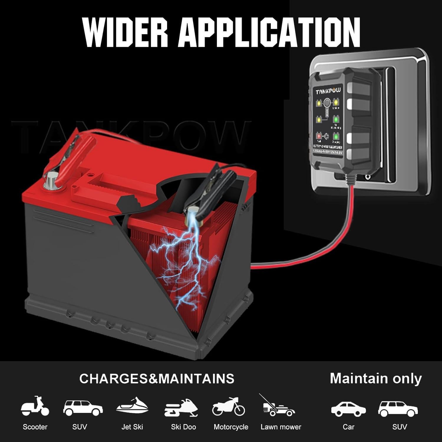 Cargador de Batería Inteligente TANKPOW 1.5A 6V/12V