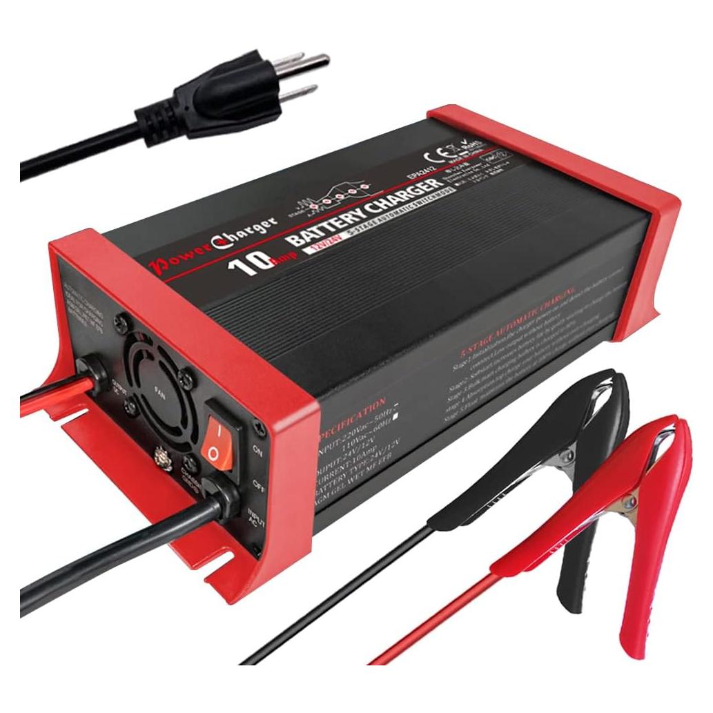 Cargador de Batería Inteligente TANKPO 10A 12V/24V 30-200Ah