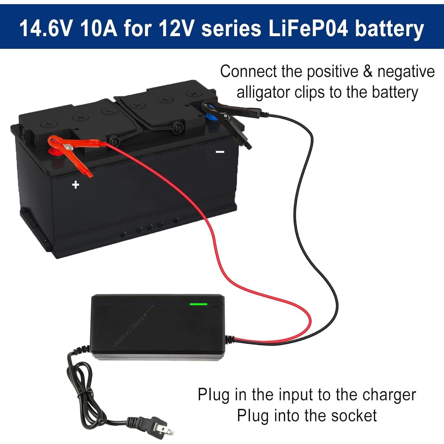 Cargador Inteligente 14.6V 10A para Baterías LiFePO4 TUOSTPY