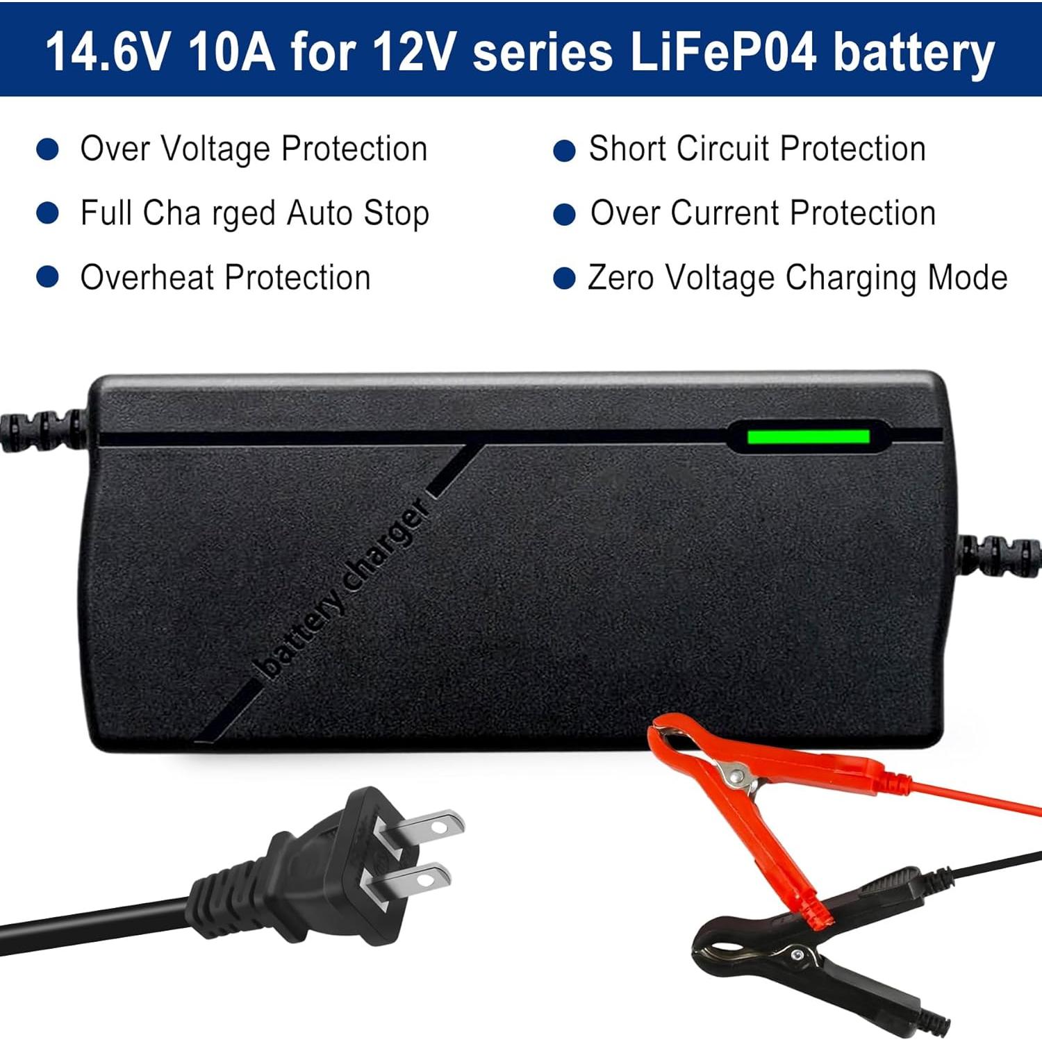 Cargador Inteligente 14.6V 10A para Baterías LiFePO4 TUOSTPY