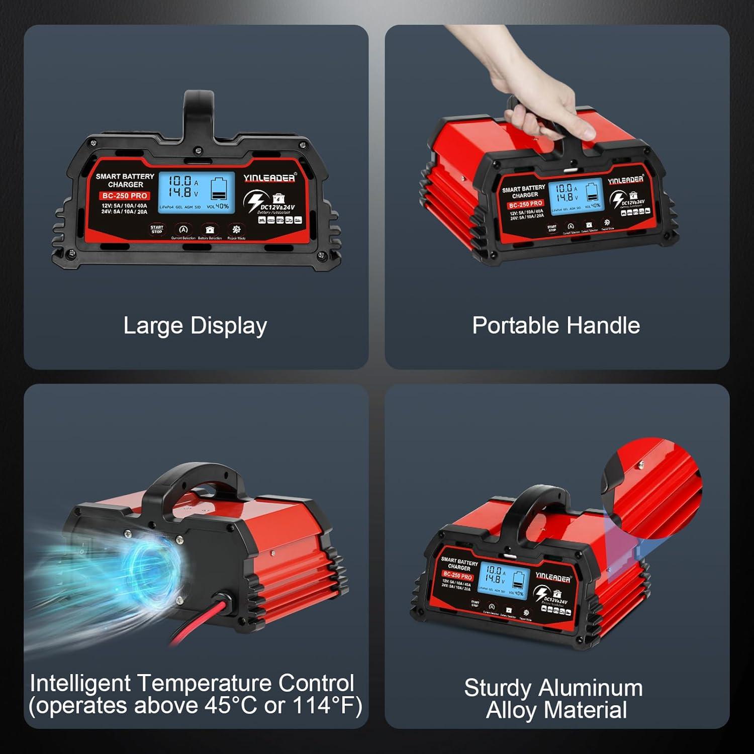 Cargador de Batería Inteligente 25A Yinleader 12V/24V