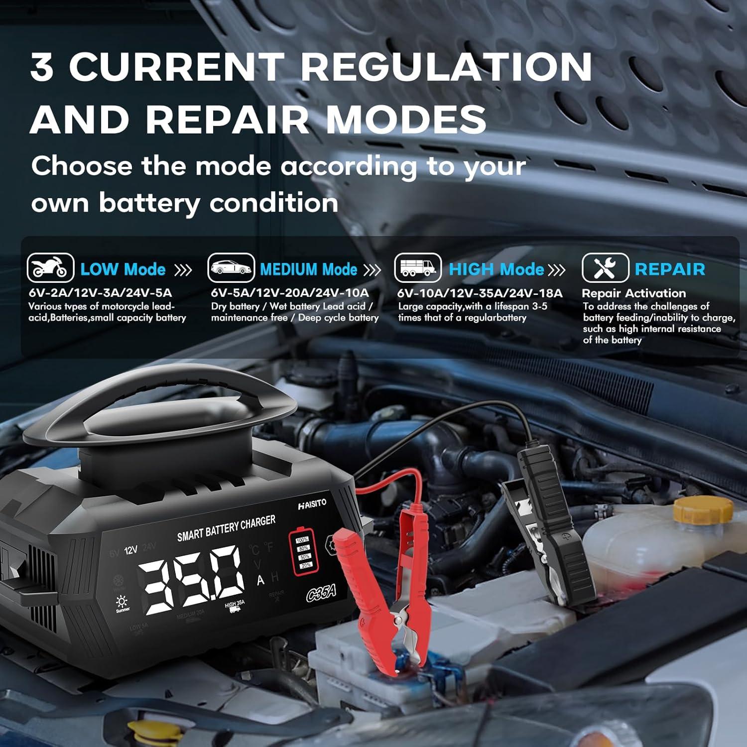 Cargador de Batería Inteligente 35A HSTCH 6V/12V/24V