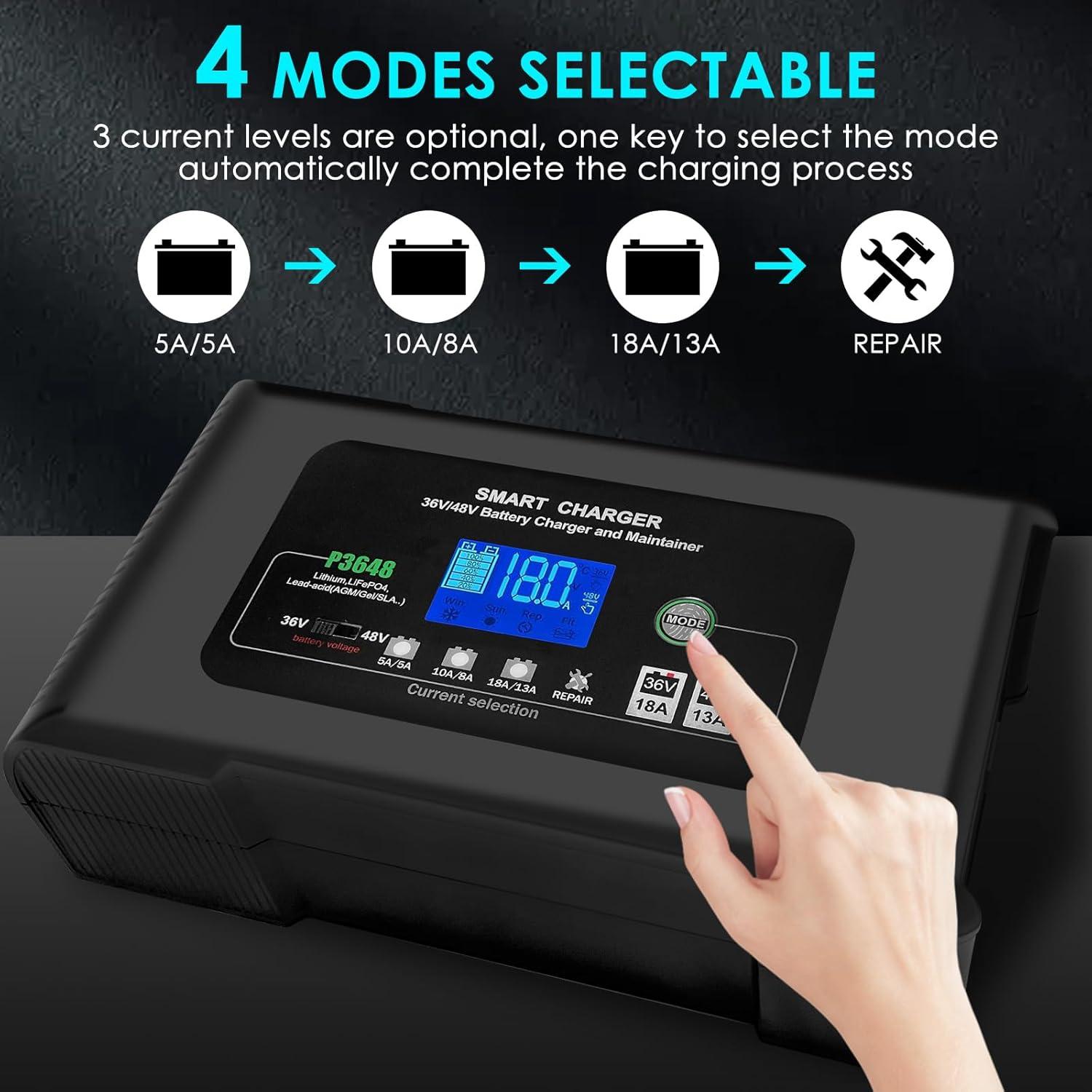 Cargador Inteligente 36V/48V Cuscos para Carro de Golf