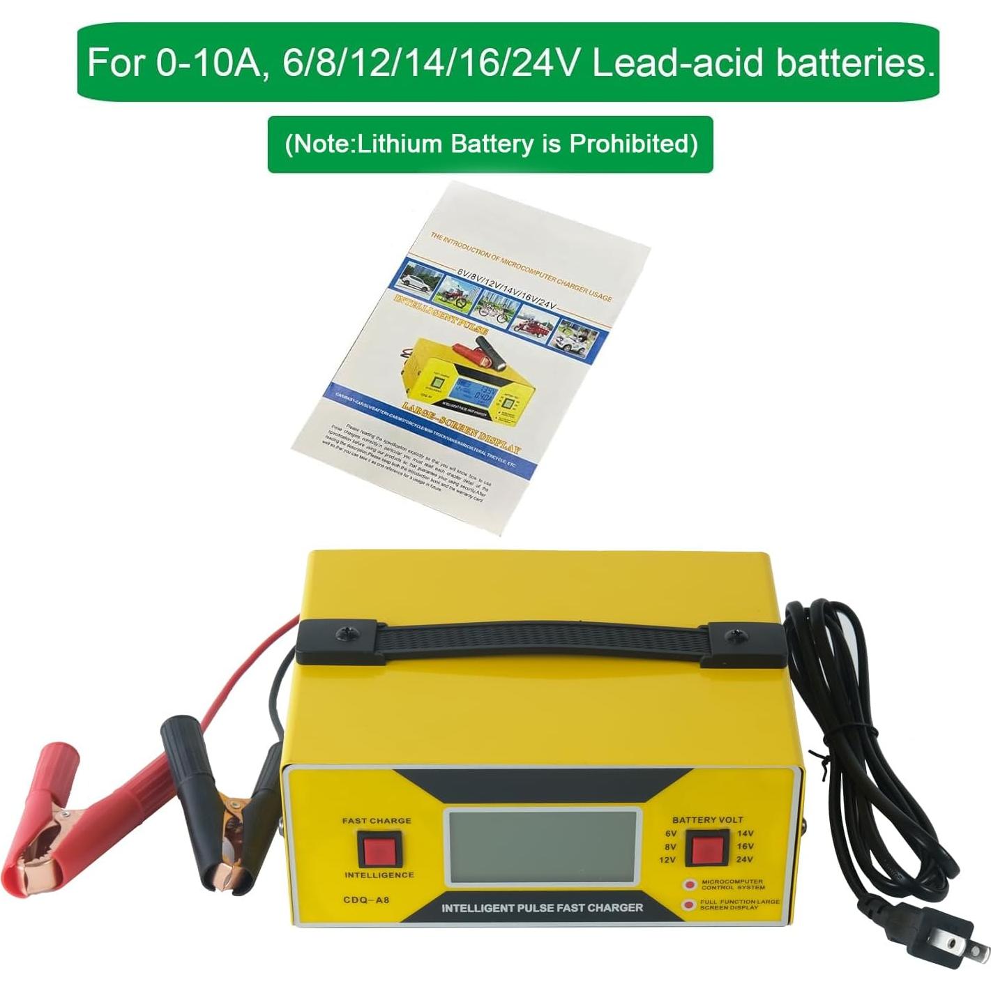 Cargador de Batería Automotriz JYEASTZ 6-24V 0-10A Inteligente