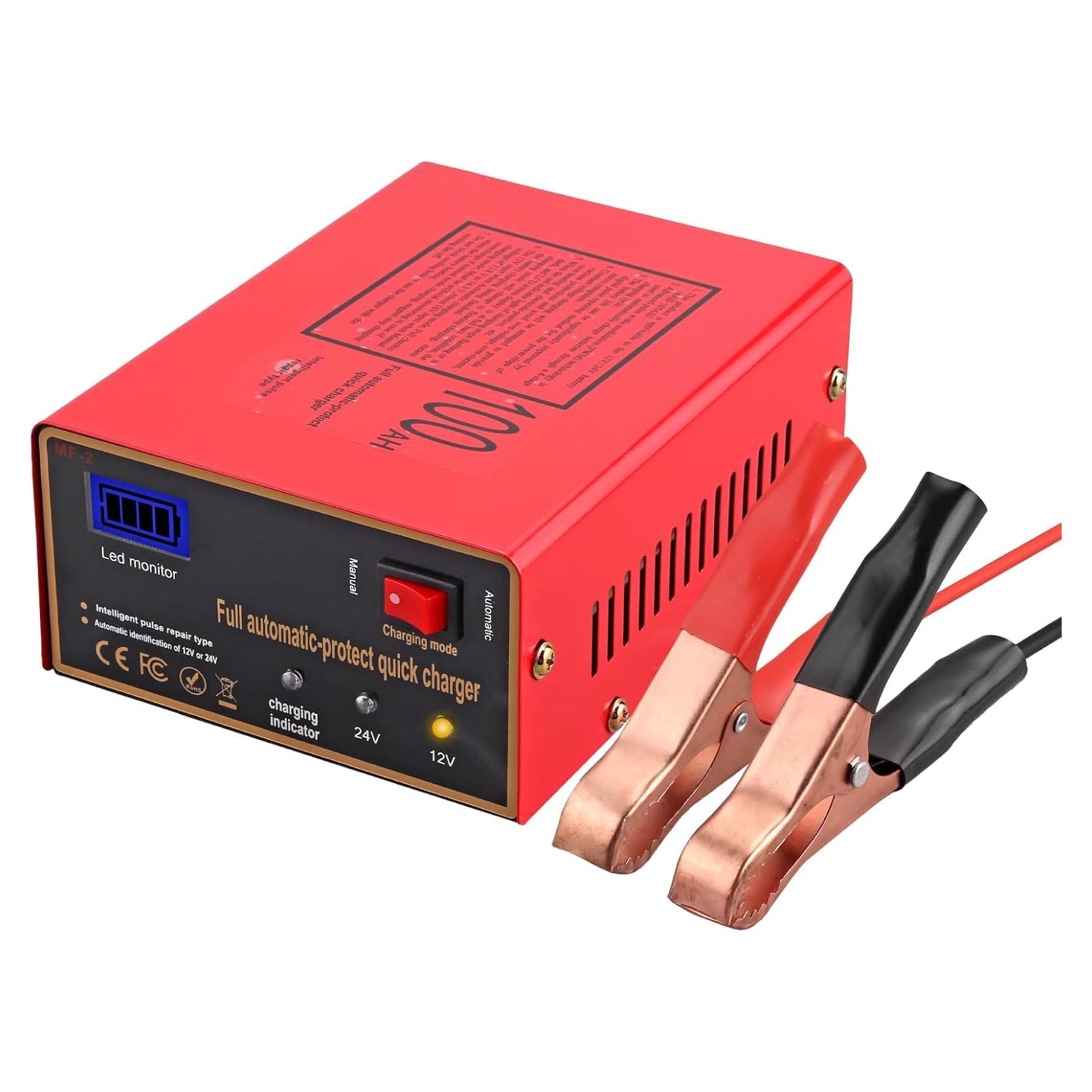 Cargador de Batería Inteligente 12V/24V 10A AUTTGINN Rojo