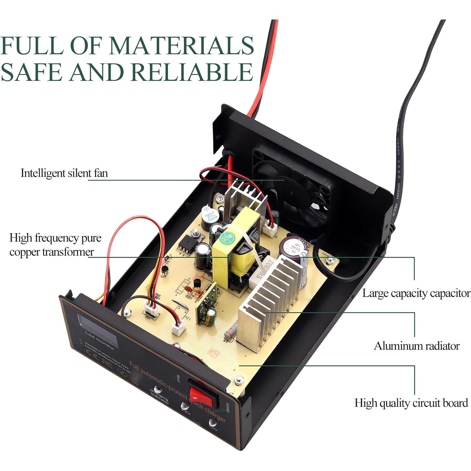 Cargador de Batería Inteligente 12V/24V 10A AUTTGINN Rojo