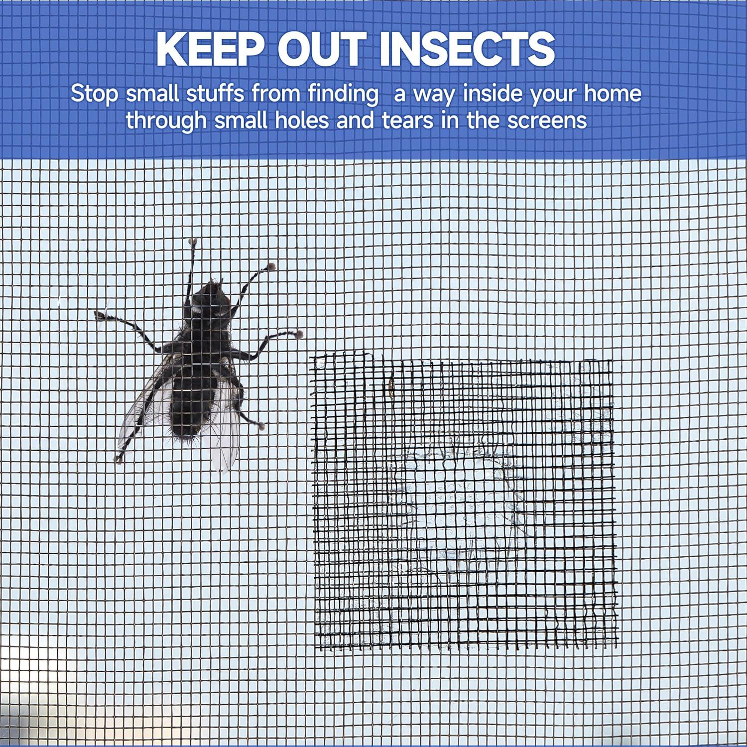 Window Screen Repair Tape, Screen Rrepair Kit for Windows or Doors Screen Repair, Strong Adhesive Screen Patch Repair Kit Mesh Repair(4 in X 15 FT, Grey)