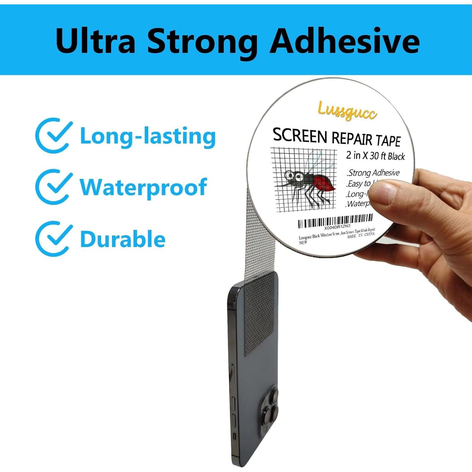 Cinta de Reparación de Pantalla de Ventana Lussgucc 5cm x 9.14m