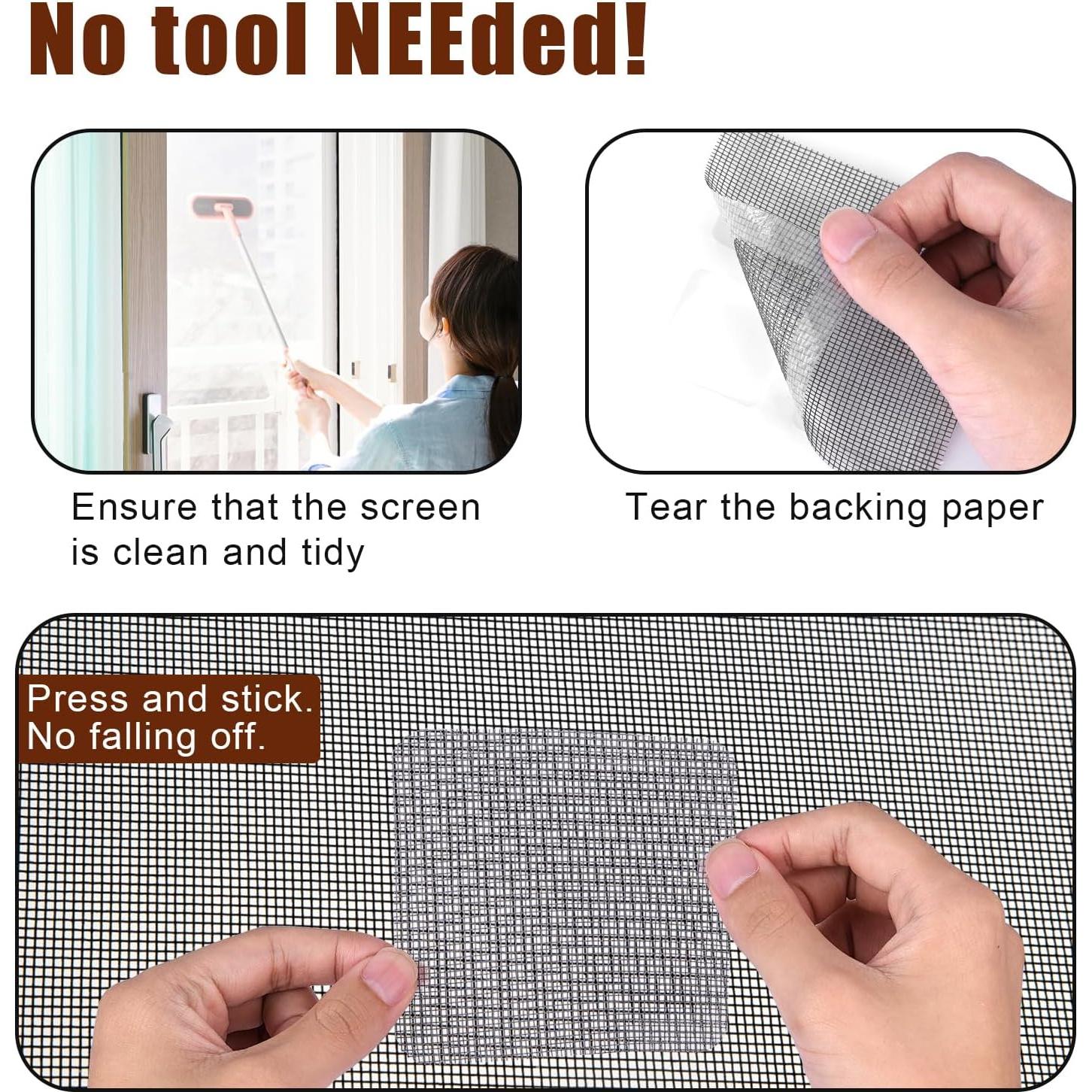 Kit de 10 Parches de Reparación de Pantalla LUTER 10x10 cm