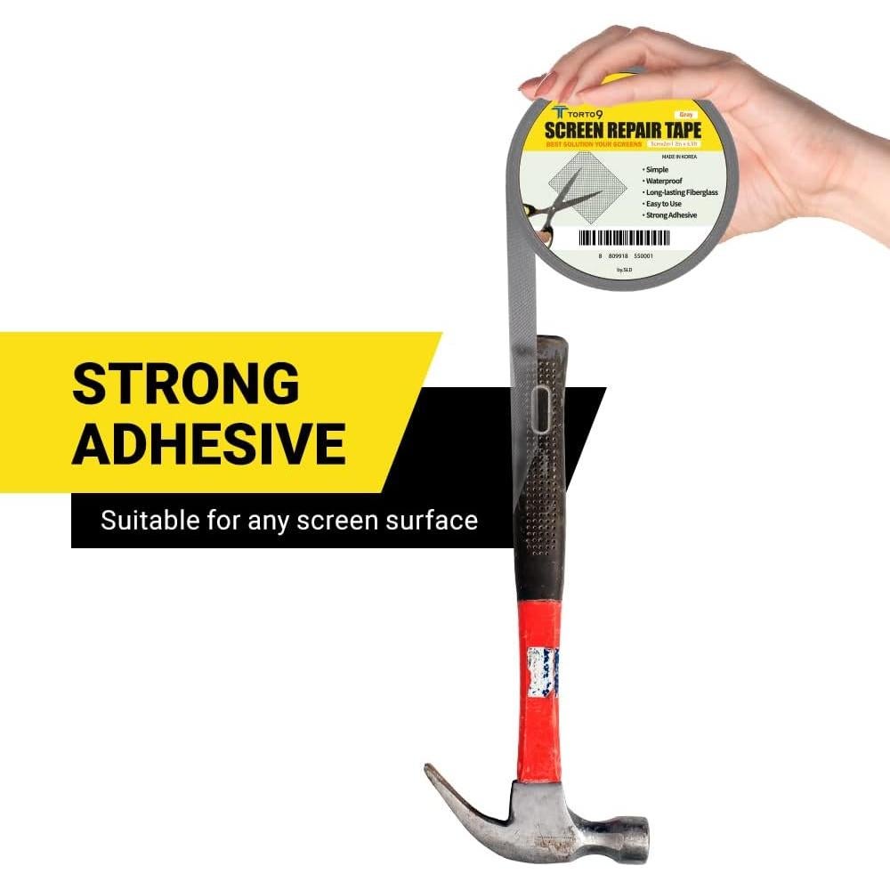 Cinta de Reparación de Pantallas TORTO9 5.08 cm x 1.98 m Gris