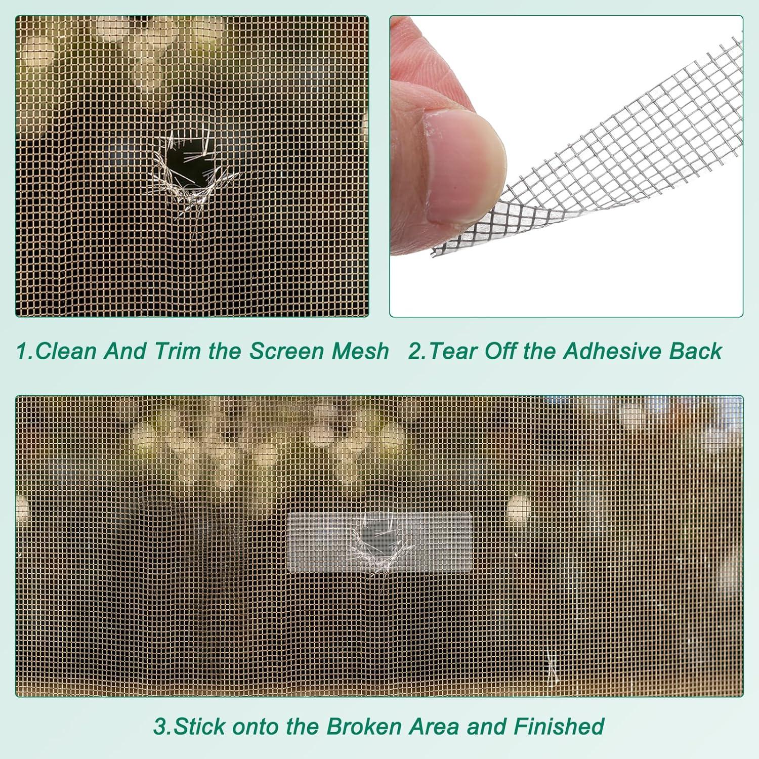 Kit de Reparación de Pantallas de Ventana uxcell - 10 Piezas, Cinta de Fibra de Vidrio 60mm x 15mm