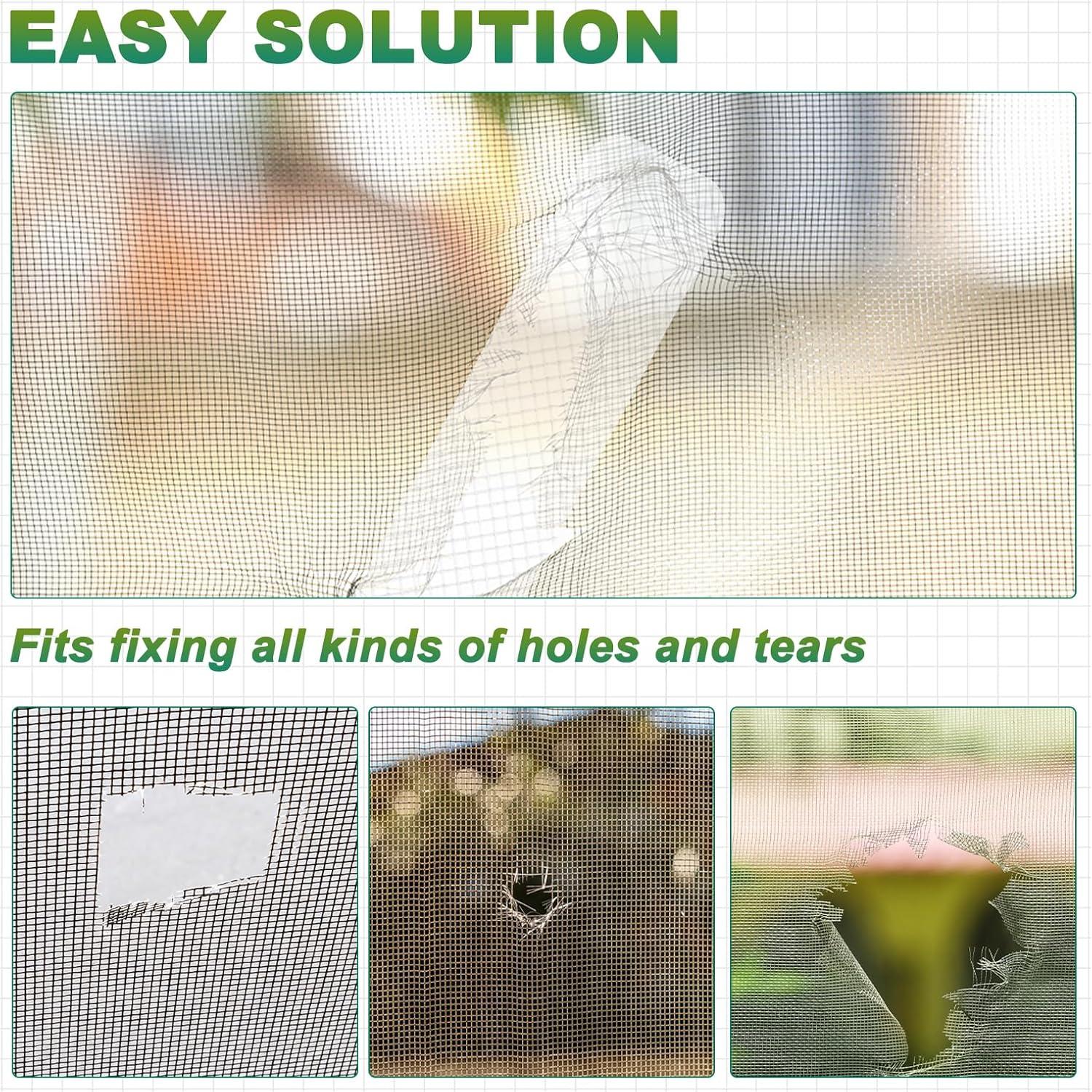 Kit de Reparación de Pantallas de Ventana uxcell - 10 Piezas, Cinta de Fibra de Vidrio 60mm x 15mm