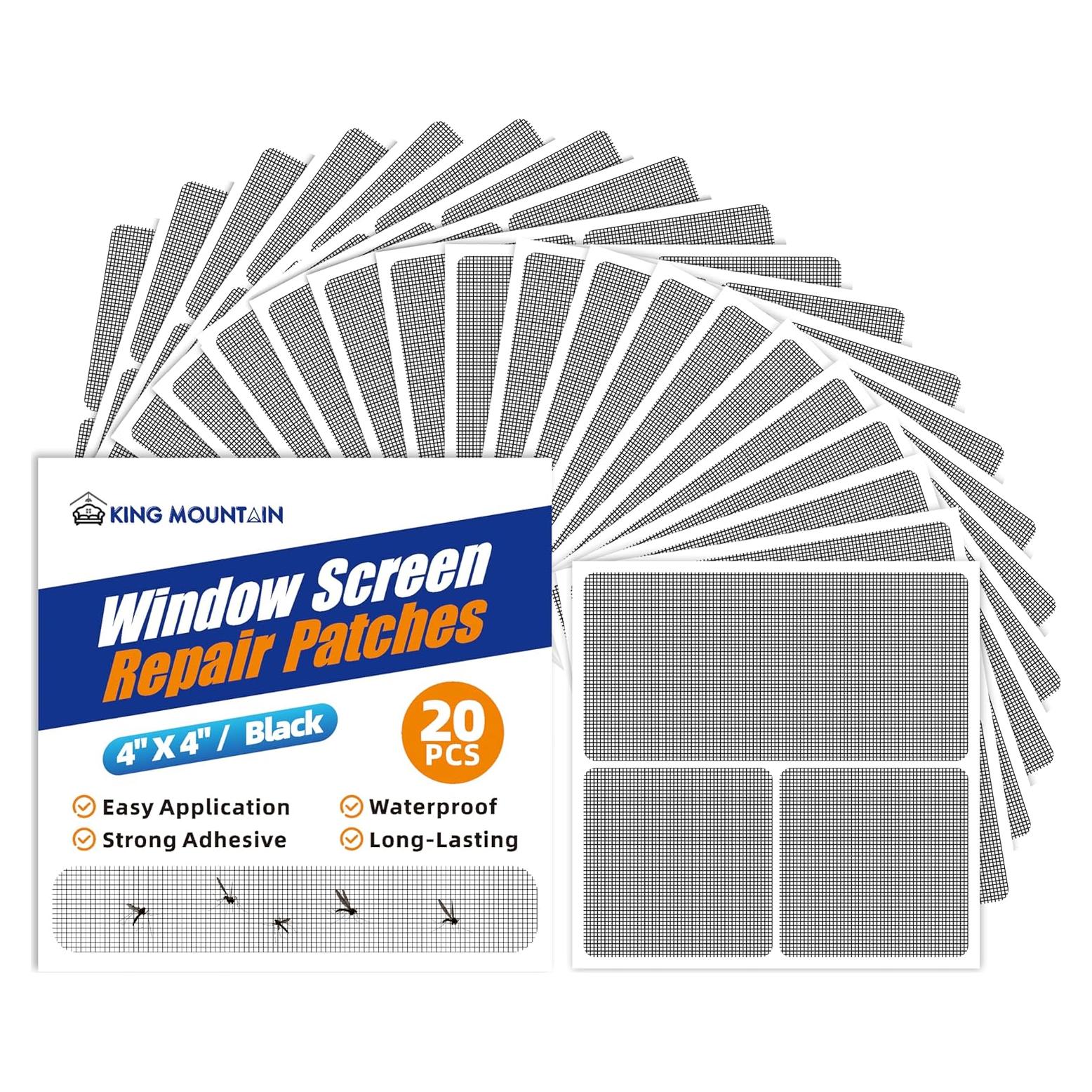 Parches de Reparación de Pantalla KING MOUNTAIN 20 Hojas 10x10 cm
