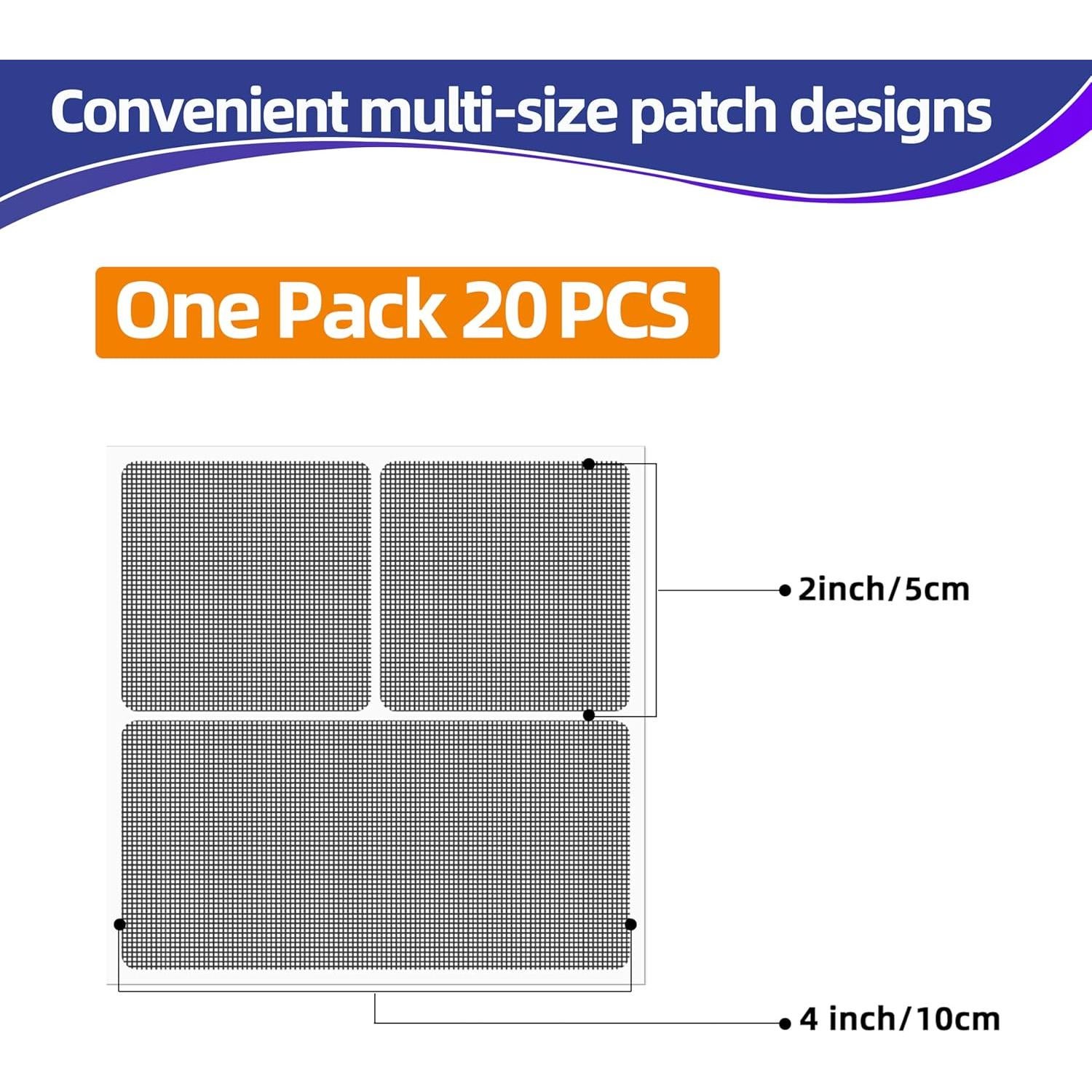Parches de Reparación de Pantalla KING MOUNTAIN 20 Hojas 10x10 cm