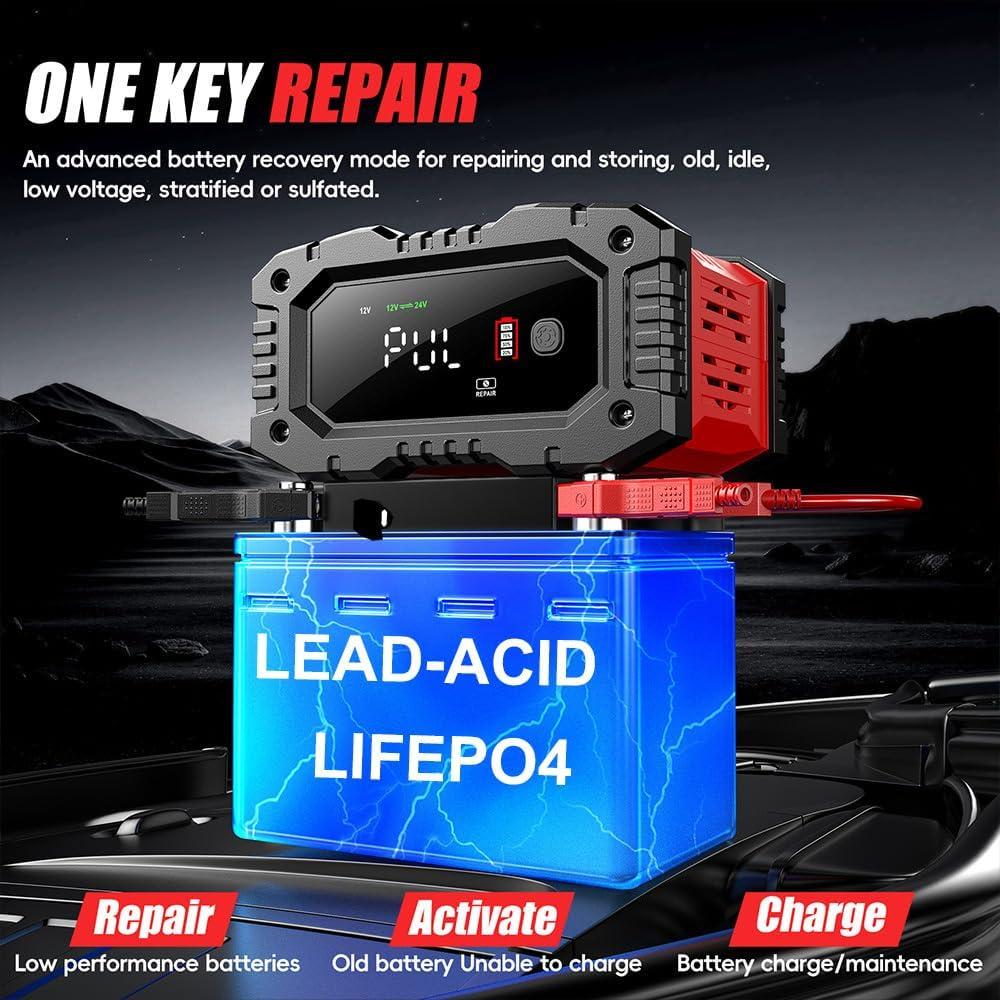 Cargador de Batería 20A 12V/24V Haibro LiFePO4 AGM Automático