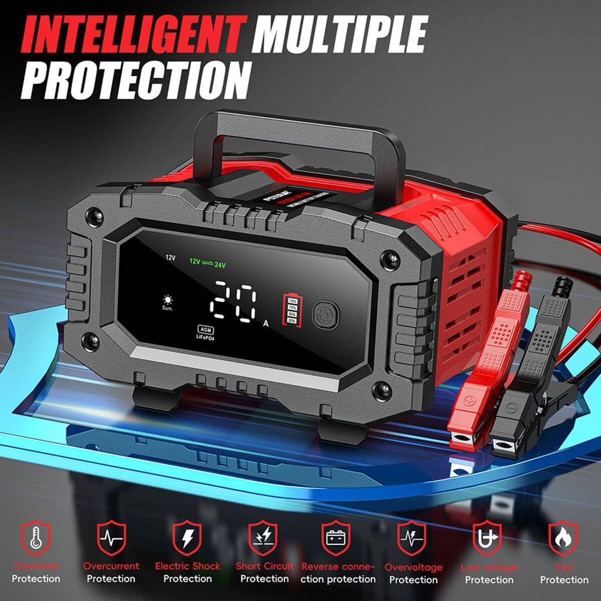 Cargador de Batería 20A 12V/24V Haibro LiFePO4 AGM Automático