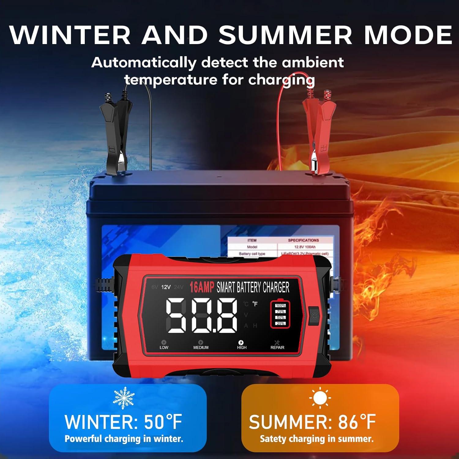 Cargador de Batería Inteligente Dght 16A 12V/24V Litio/Plomo