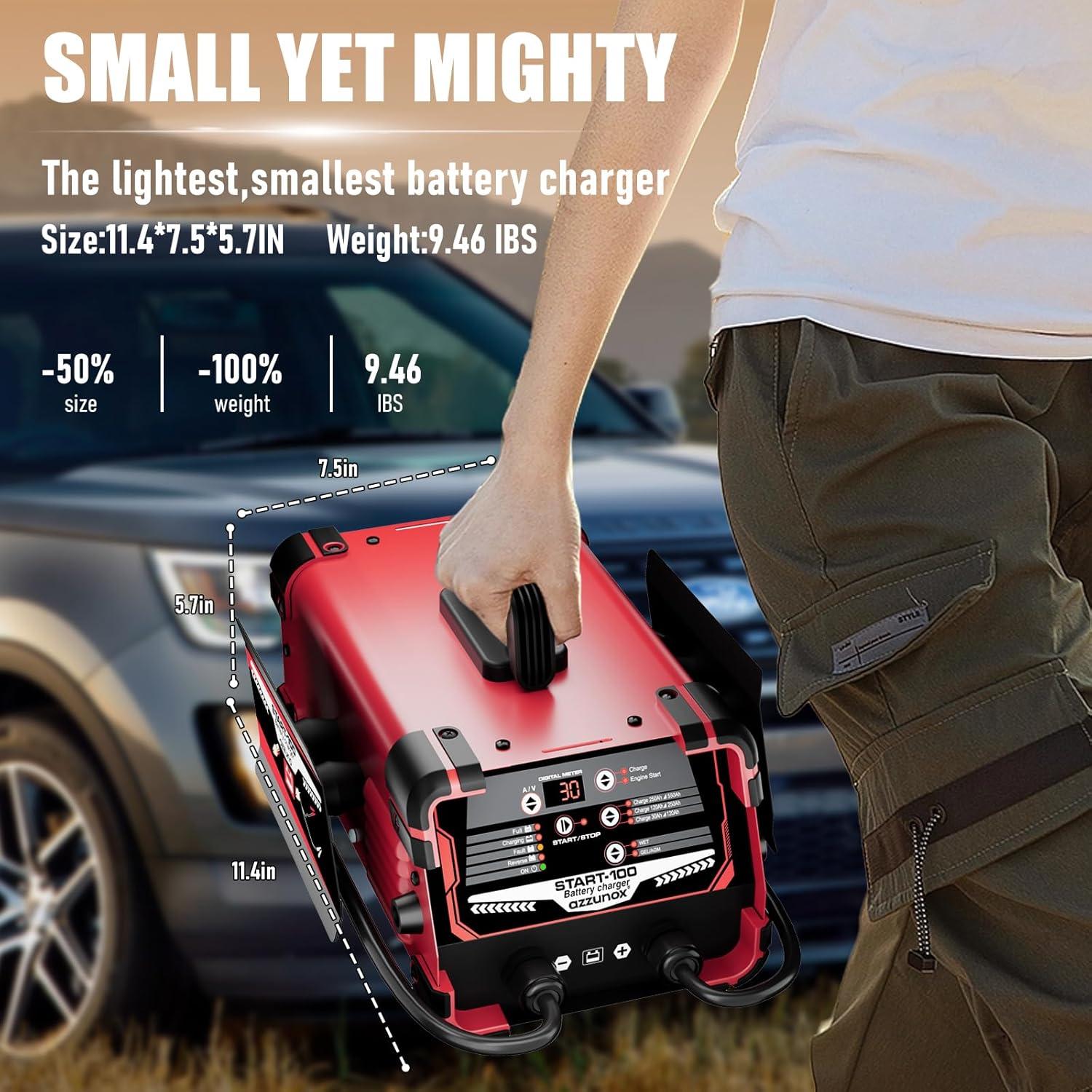 Cargador de Batería Automático AZZUNOX 12V 24V 130A