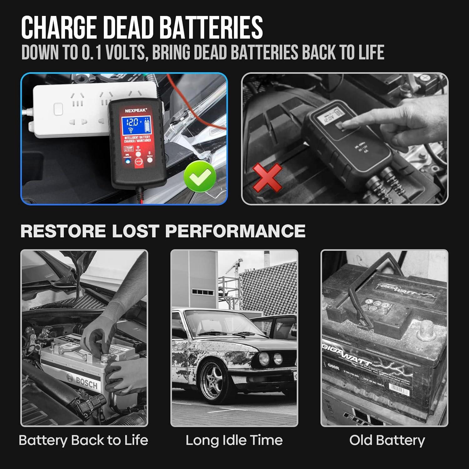 Cargador de Batería Inteligente NEXPEAK 6V/12V 1.75A 4 en 1