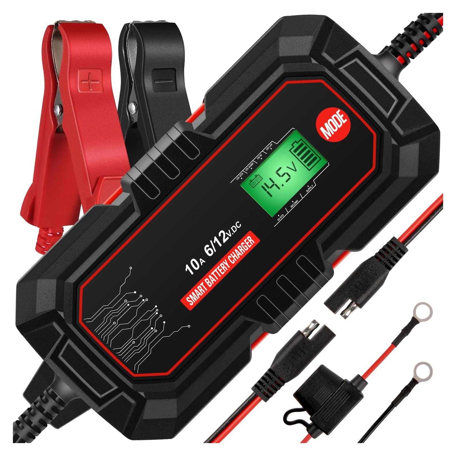 Cargador de Batería Sailnovo 10A 6V/12V Mantenedor Inteligente