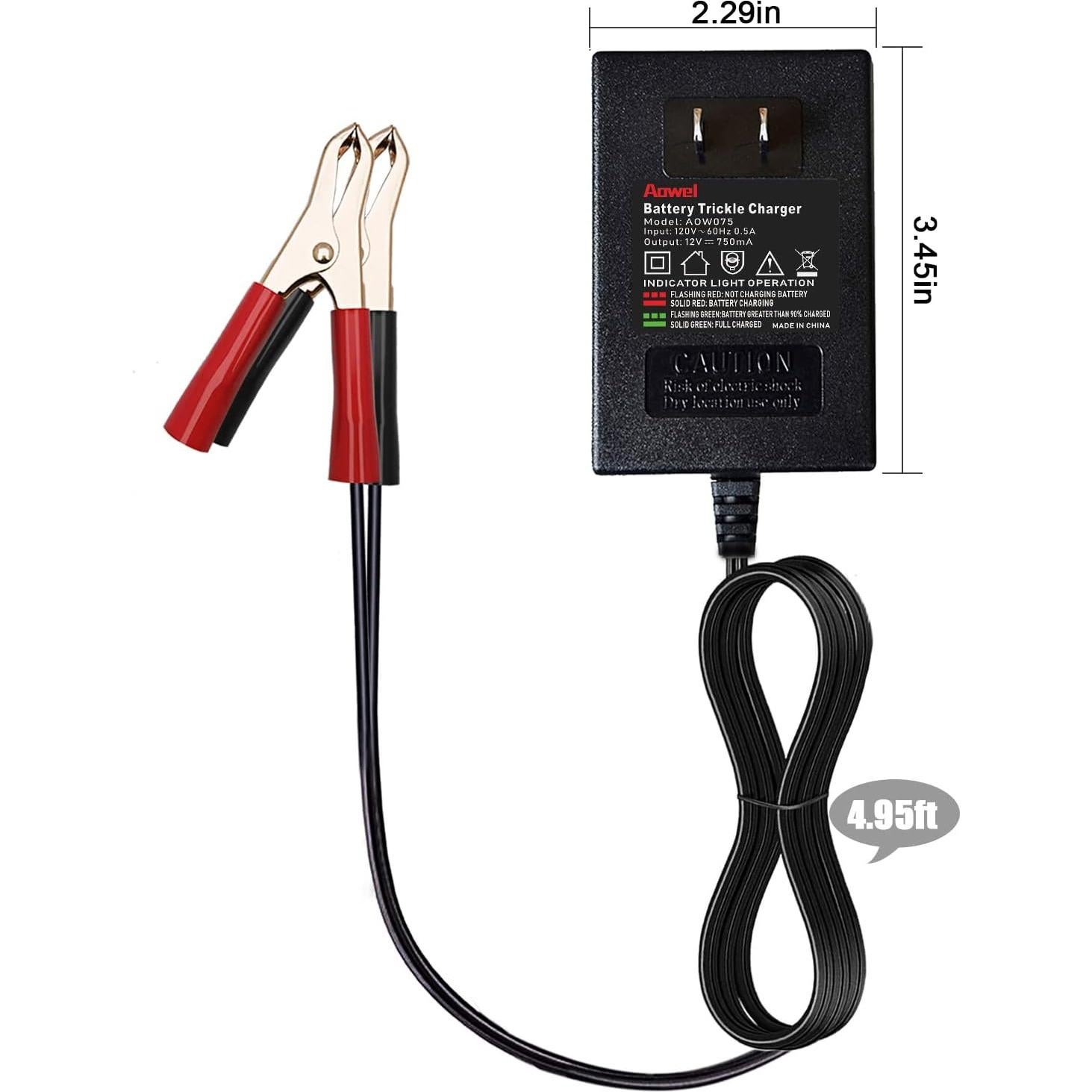 Cargador de batería inteligente Aowel 12V 750mA para coches y motos