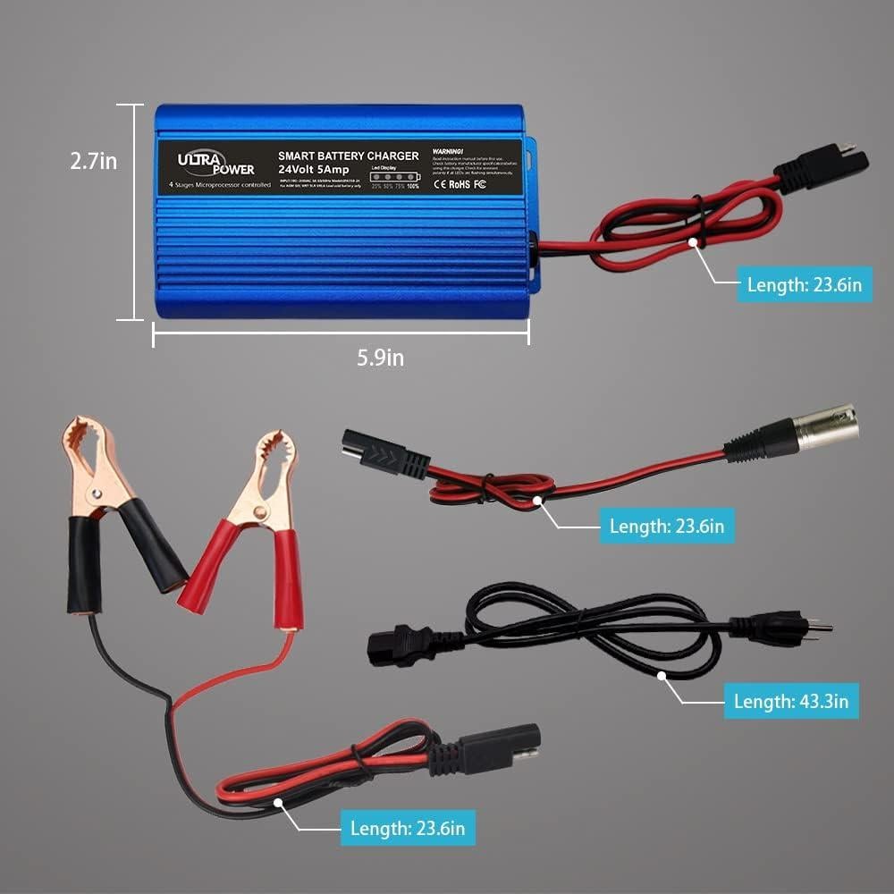 Cargador de Batería ULTRAPOWER 24V 5A Inteligente Automático